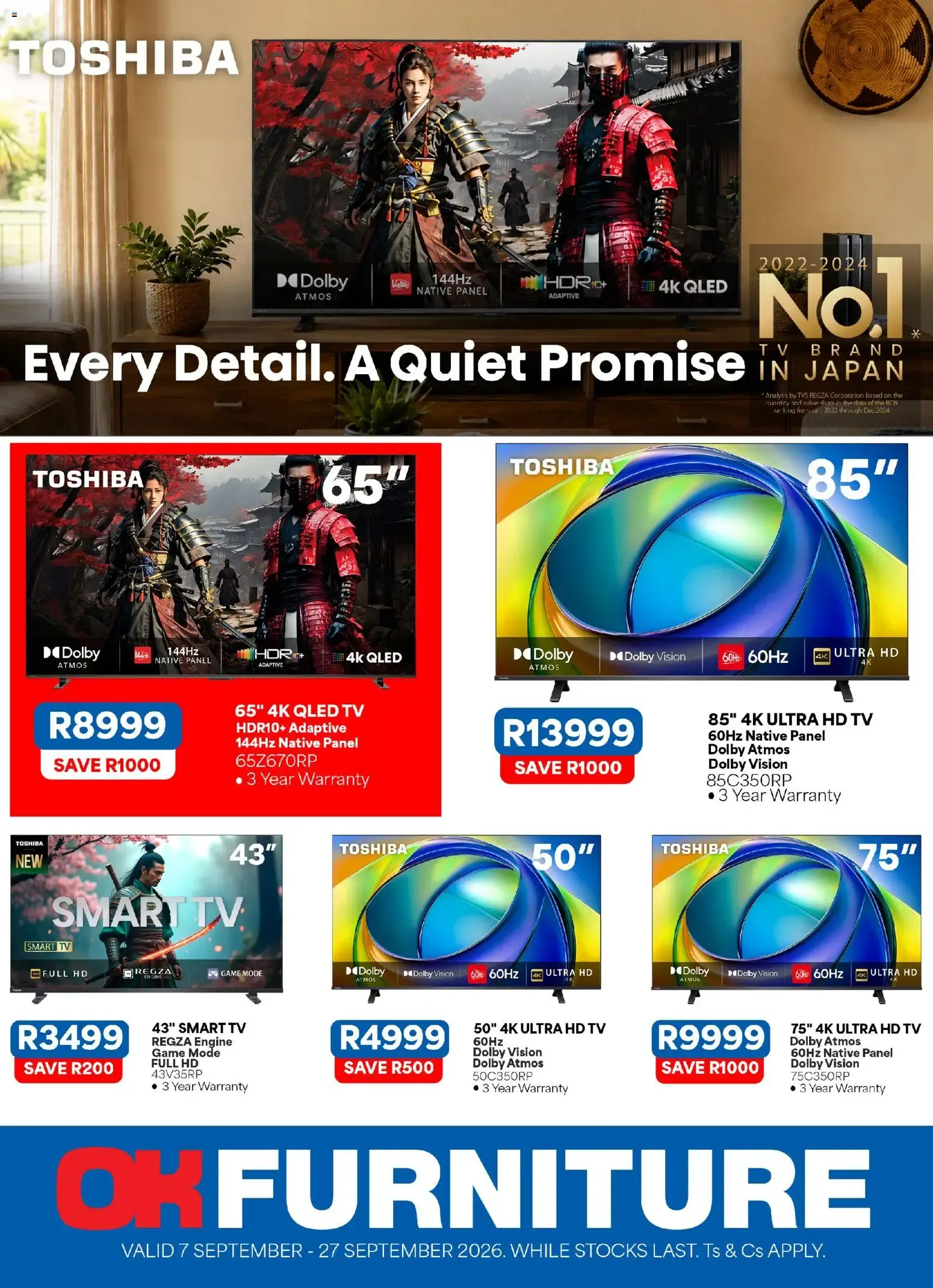 OK Furniture - Toshiba (07/09/2026 - 27/09/2026) Online from 7 September to 27 September 2026 - Catalogue Page 1