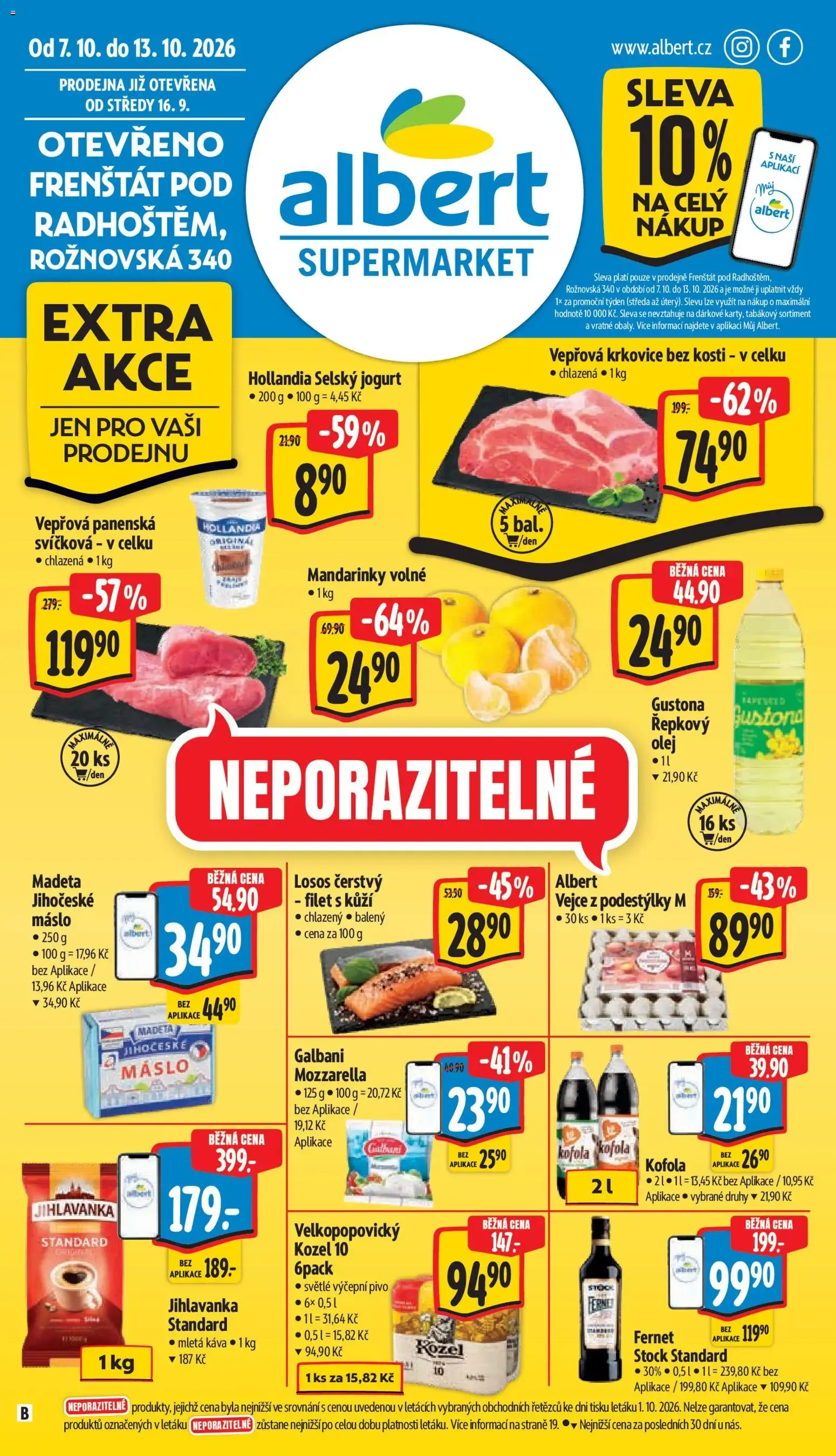 Albert leták - Supermarket Frenštát pod Radhoštěm od 07.10.2026 - Akční leták - 7. října 13. října 2026 - Page 1