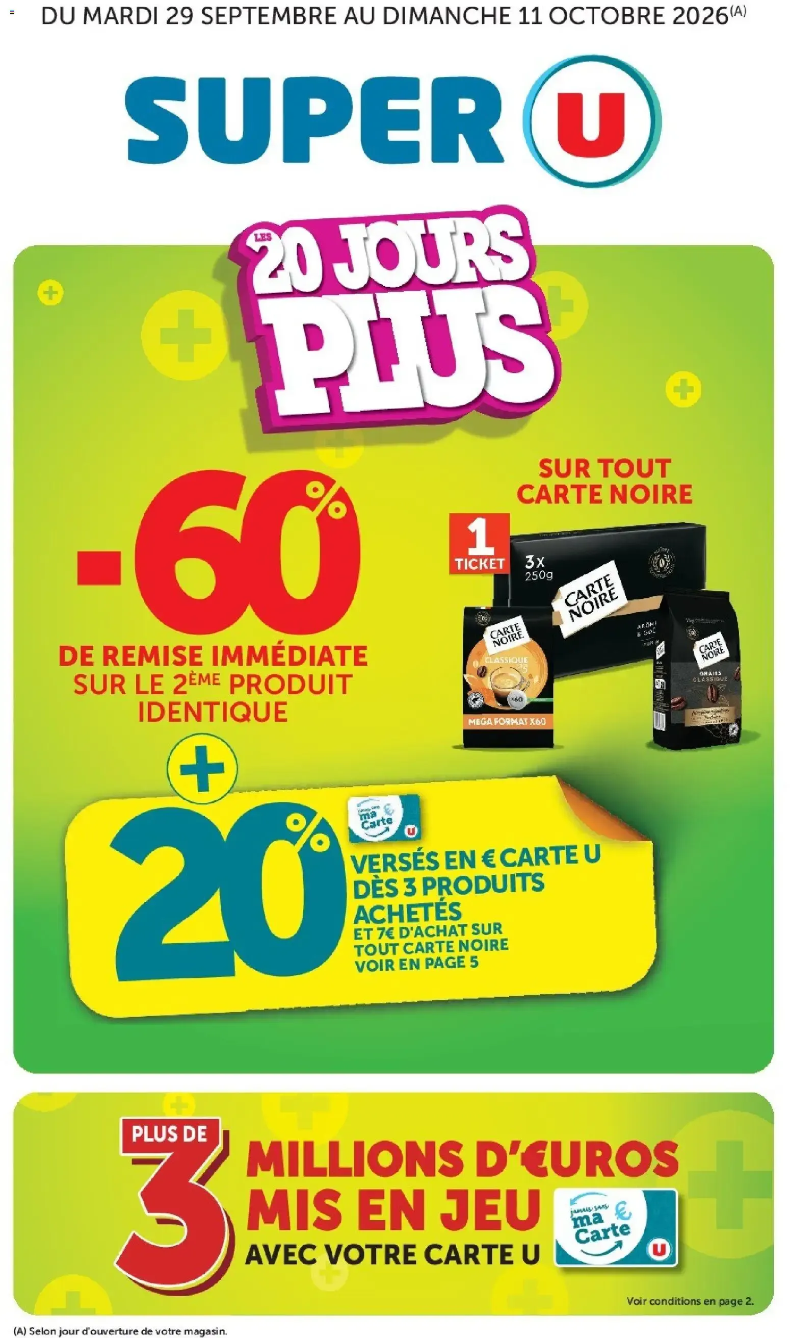 SUPER U - 20 JOURS PLUS du 29 septembre au 11 octobre 2026 - Catalogue page 1