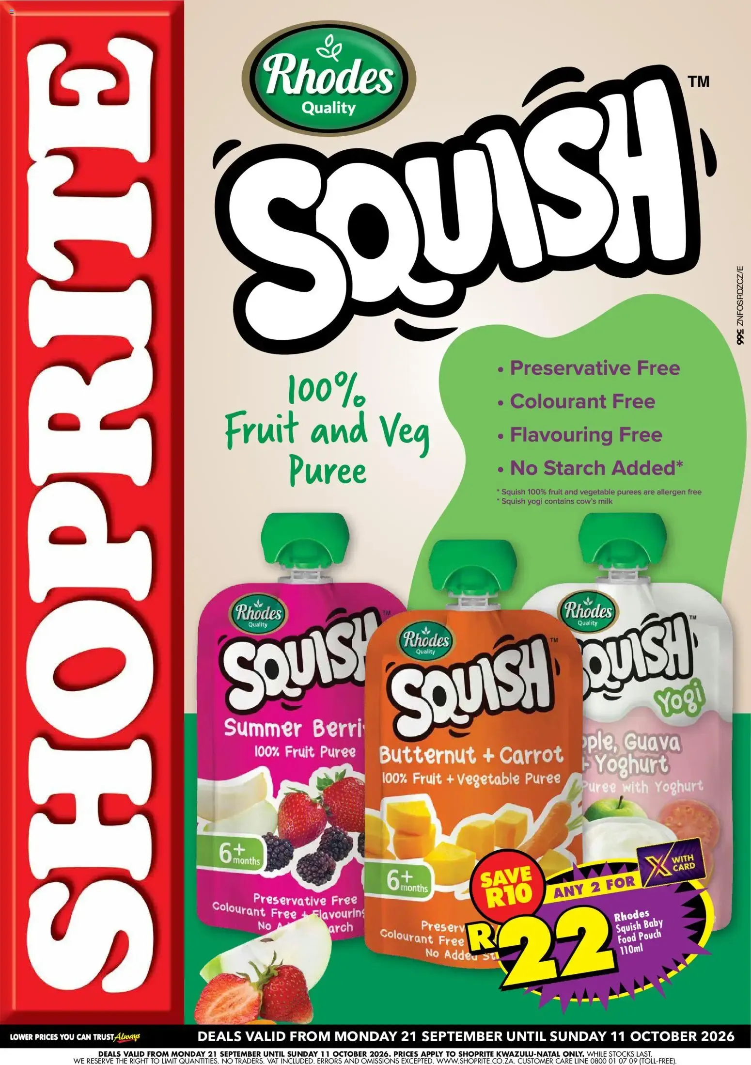 Shoprite Rhodes Squish Baby Foods (21/09/2026 - 11/10/2026) → Online Catalogue