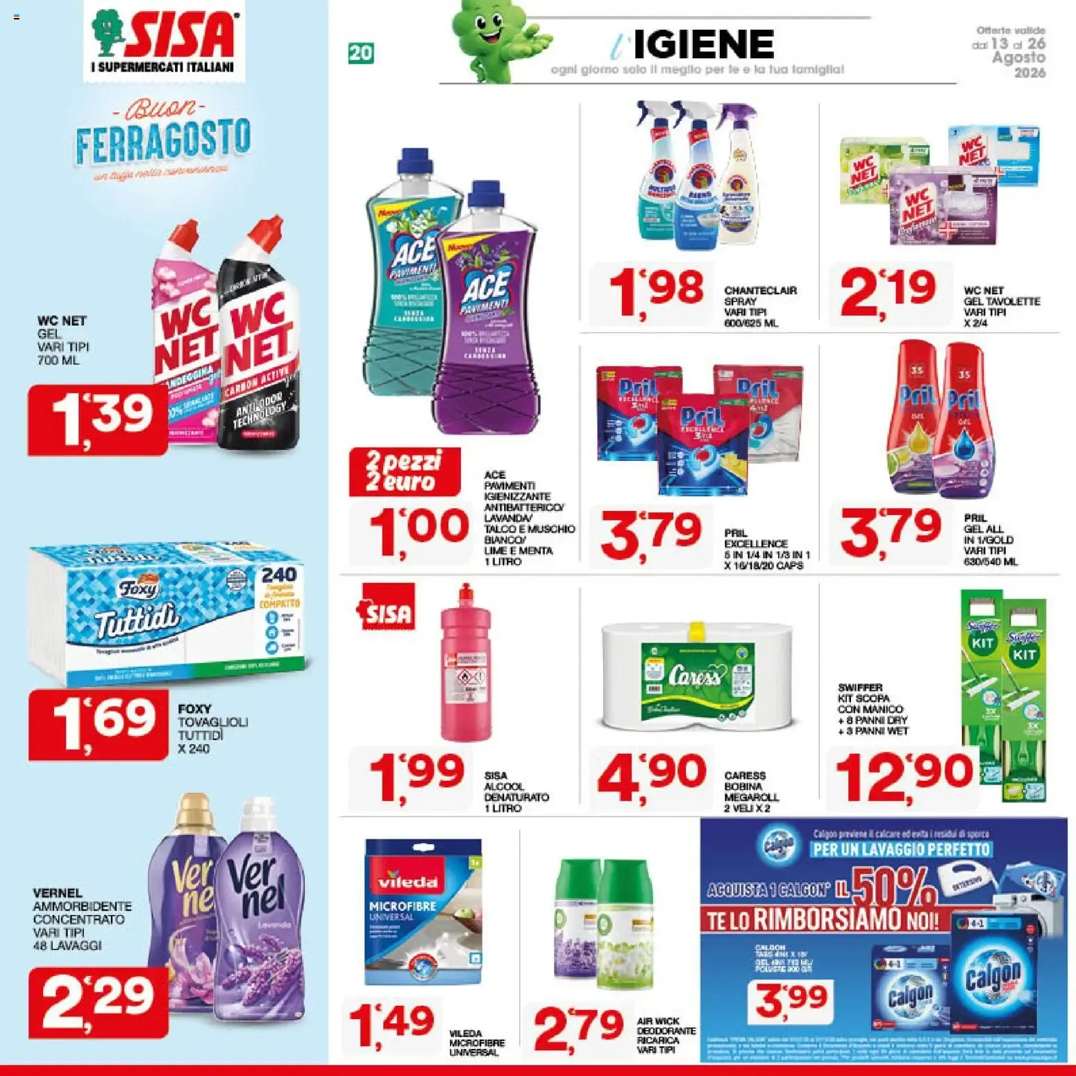 SISA I Supermercati Italiani - Buon Ferragosto da 13 agosto a 26 agosto di 2026 - Pagina del volantino 20
