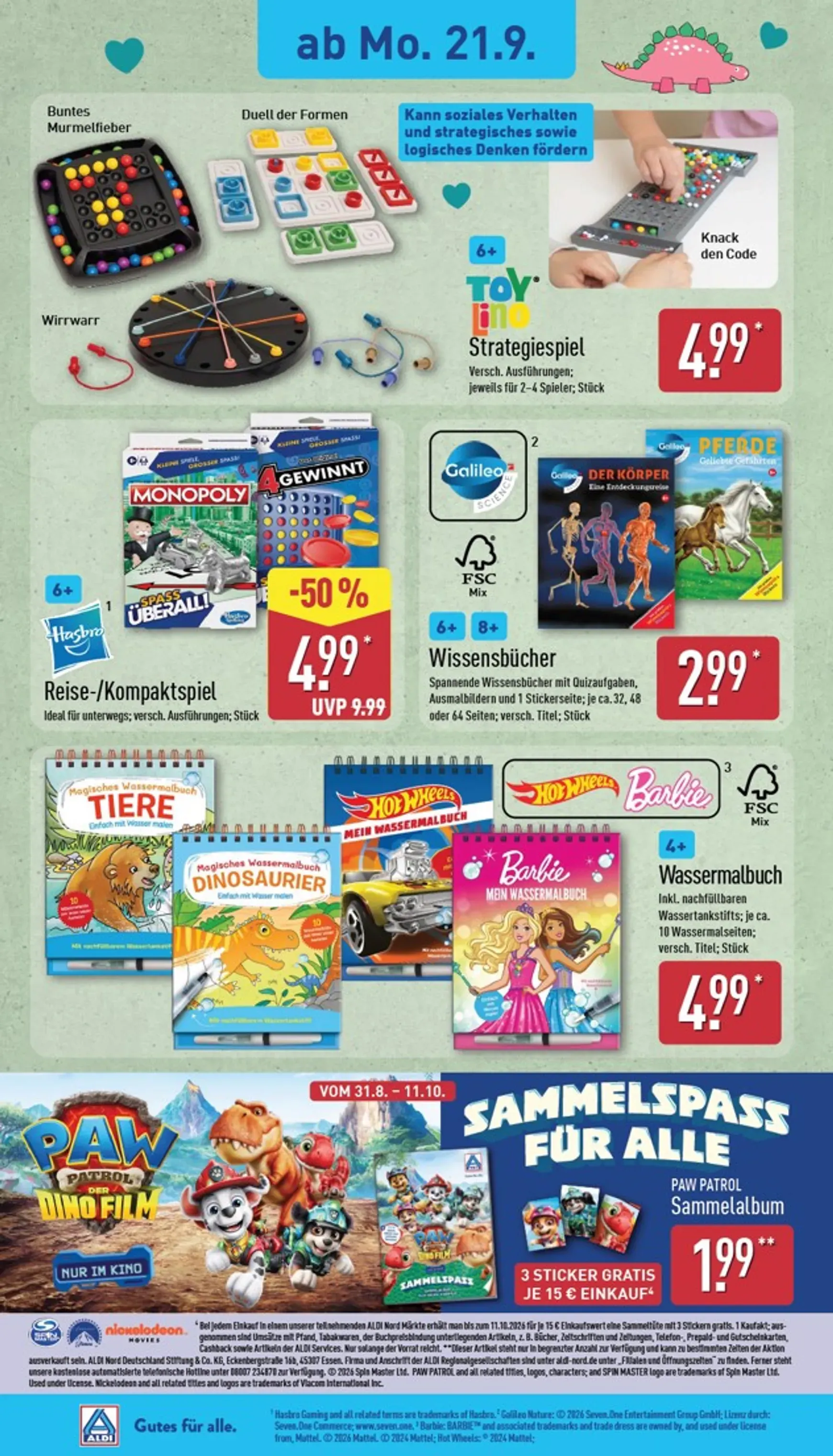 Gutes für alle. Zum ALDI Preis. von 21. September bis 26. September 2026 - Prospekt seite 20
