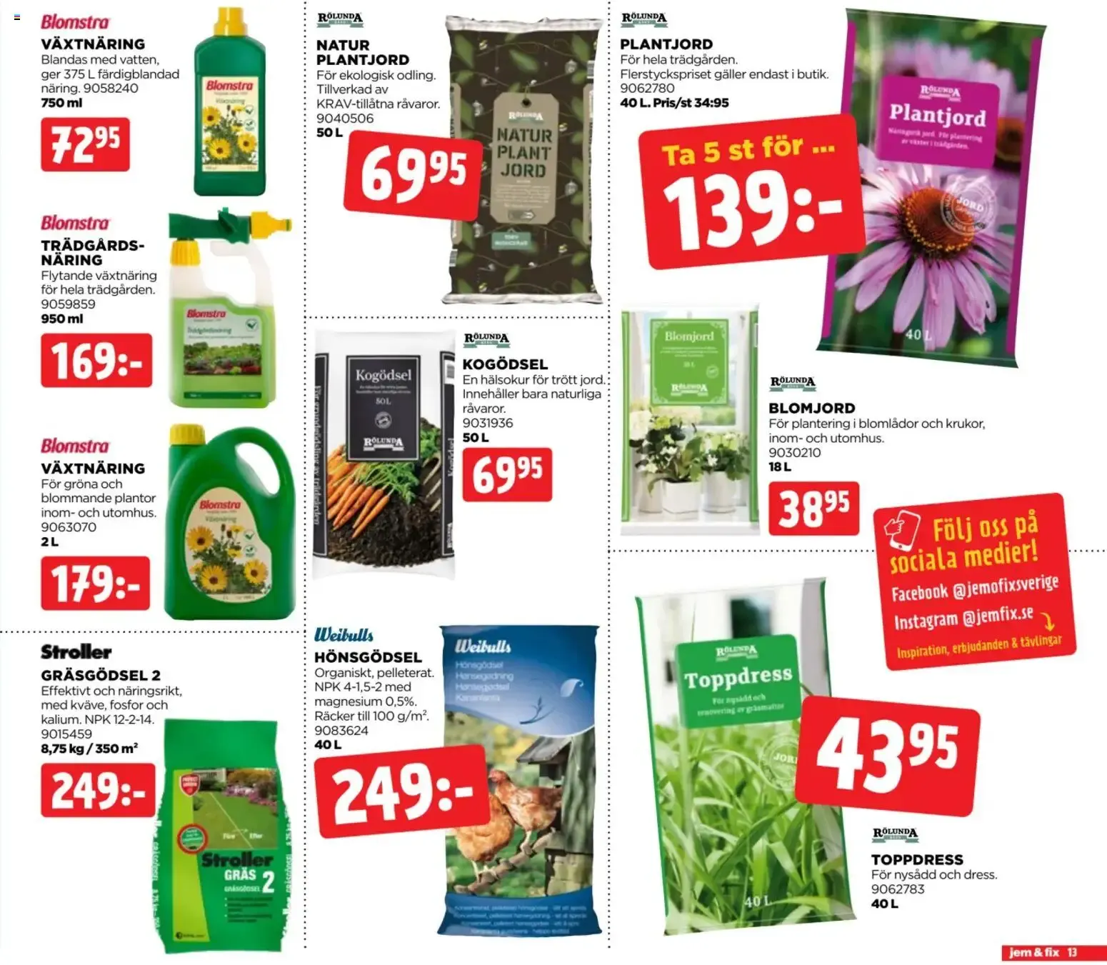 jem & fix LÅGPRIS BYGGMARKNAD Mer sommarkänsla för pengarna! från 22 juni till 5 juli 2026 - Reklamblad sidor 13