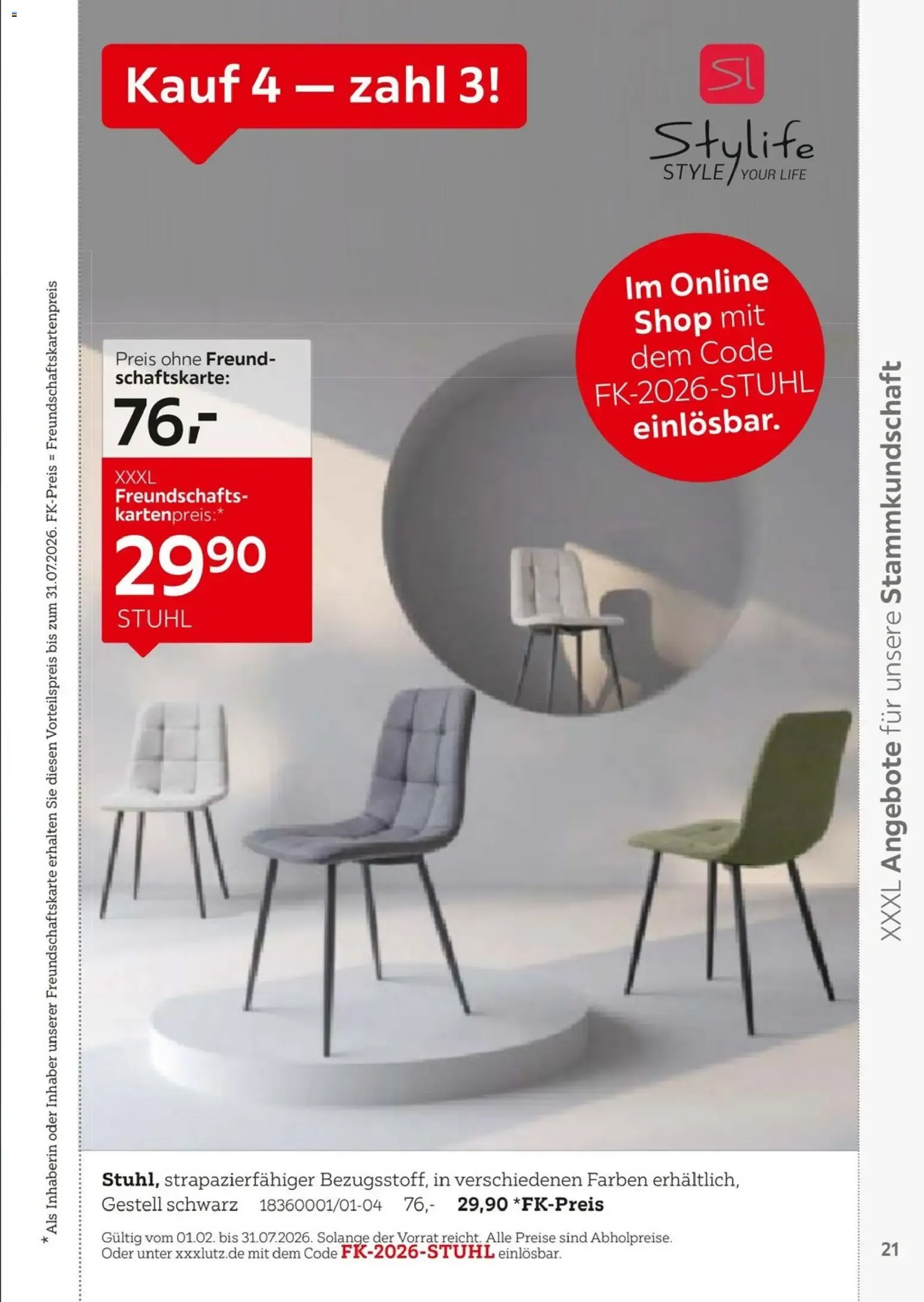 XXXL Lutz Freundschaftskartenjournal (ab 01.02.2026) zum Blättern von 1. Februar bis 31. Juli 2026 - Prospekt seite 21