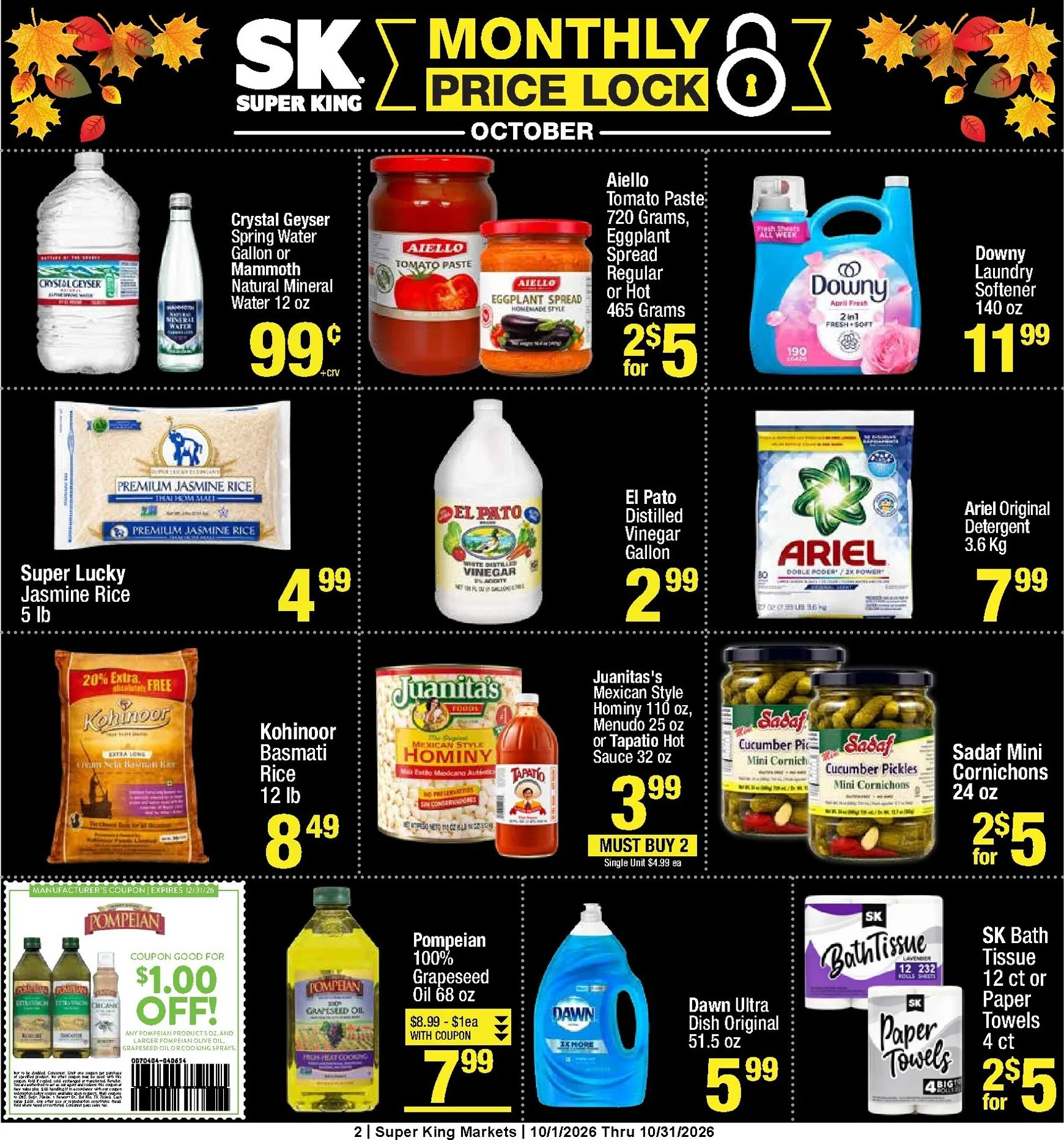 Weekly promotion Current Super King - Monthly Price Lock leaflet valid from Thursday 10/01/2026 to Saturday 10/31/2026 spanning from October 1 to October 31 2026 - Page 2 for Catalogue 365