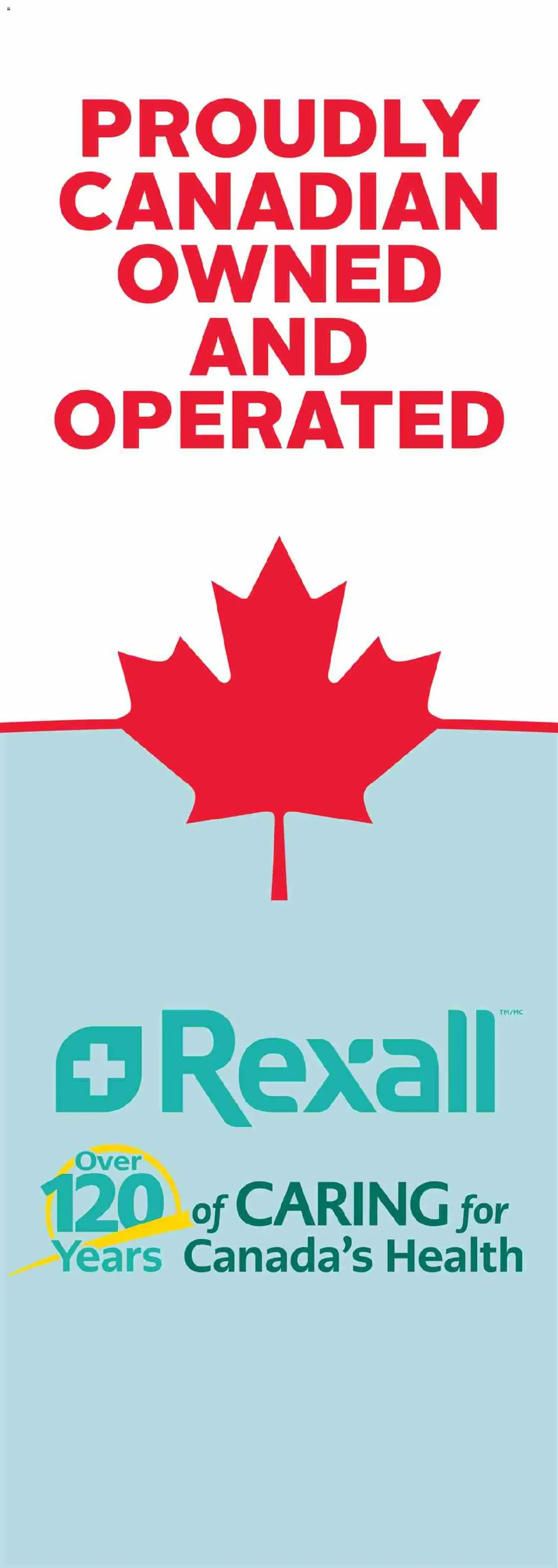 Rexall: Proudly Canadian, Over 120 Years of Caring for Canada's Health from September 4 to September 10 2026 - flyer page 1