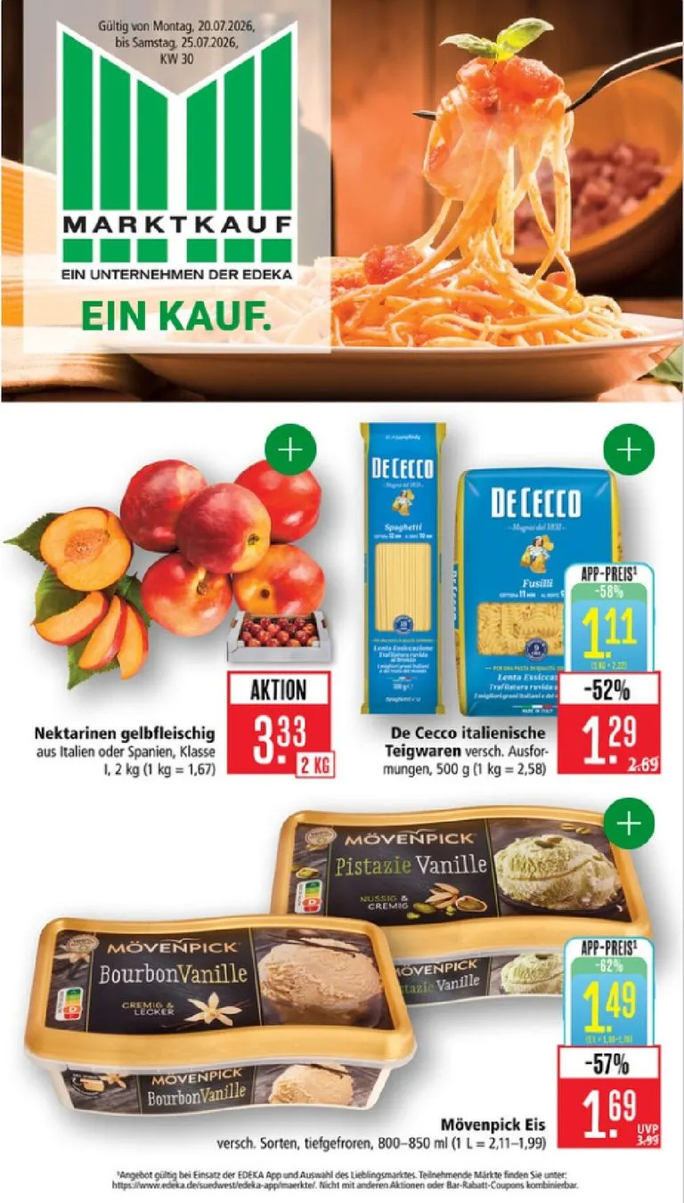 Marktkauf - Südwest Prospekt – von Montag 20.07.2026 bis Samstag 25.07.2026 von 20. Juli bis 25. Juli 2026 - Prospekt seite 1