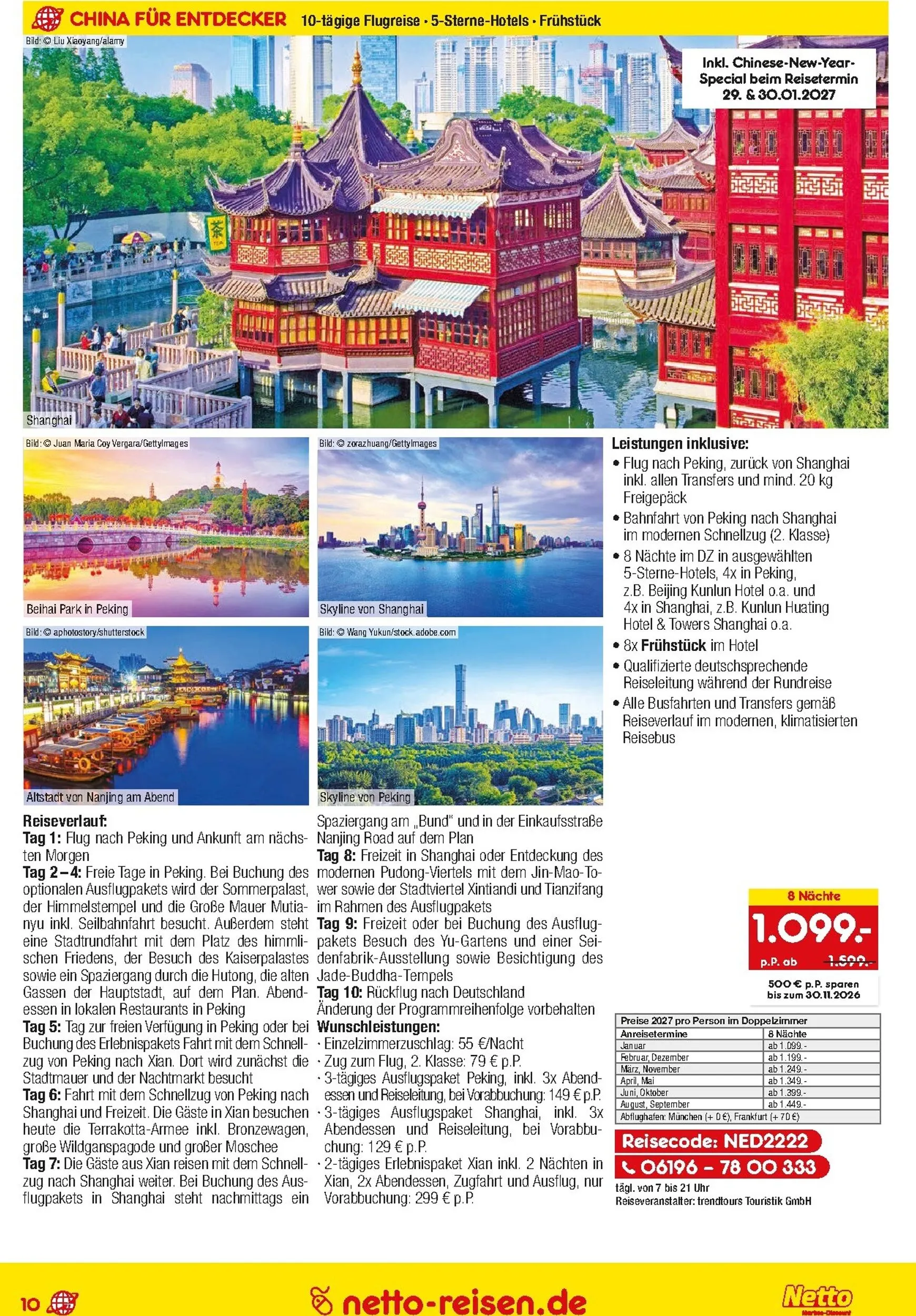 Netto Reisen Sonderausgabe von 15. Oktober bis 31. Oktober 2026 - Prospekt seite 10