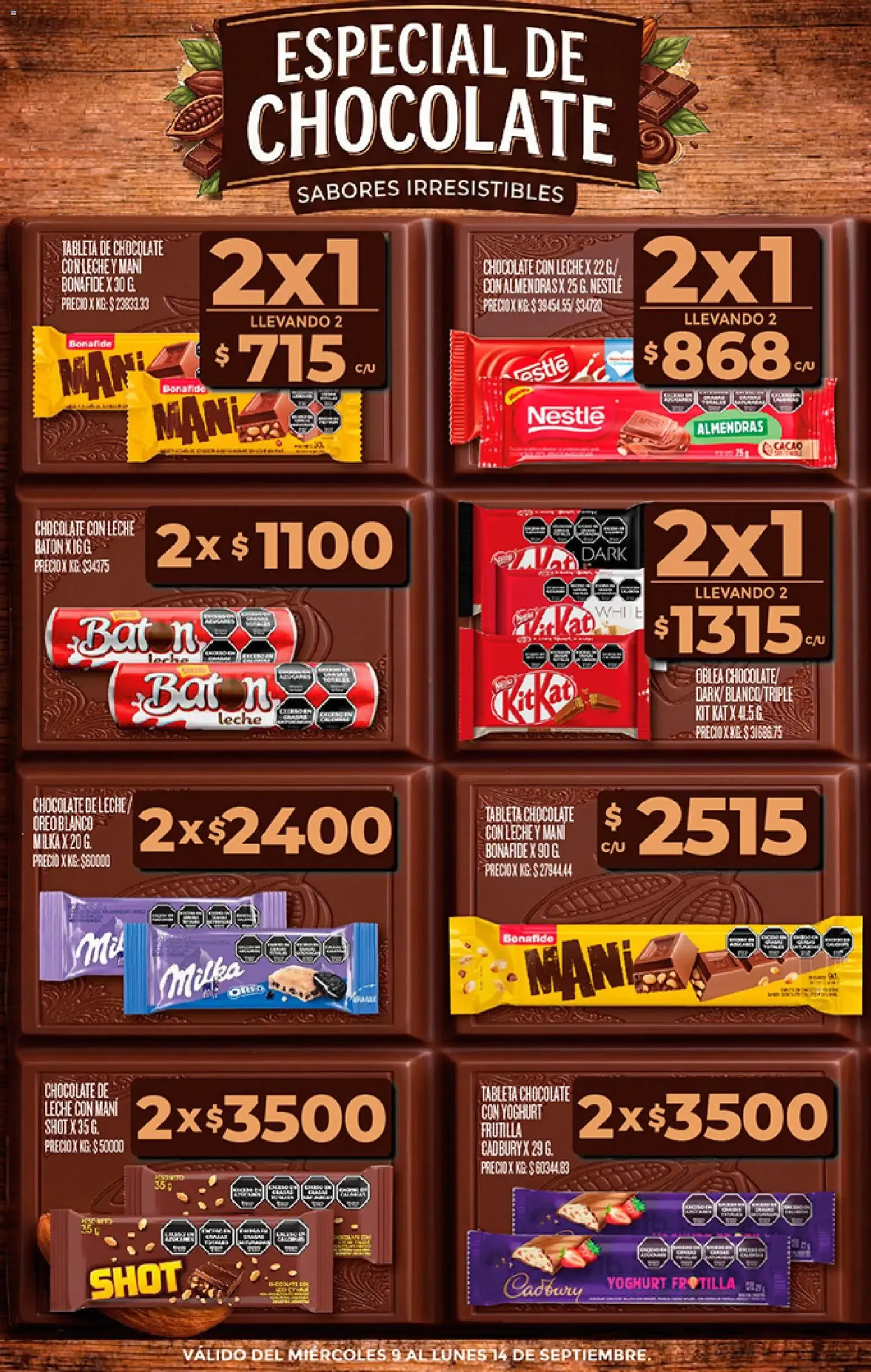 Ofertas de Especial de Chocolate 9 de septiembre al 14 de septiembre 2026 - Página 1 del catálogo