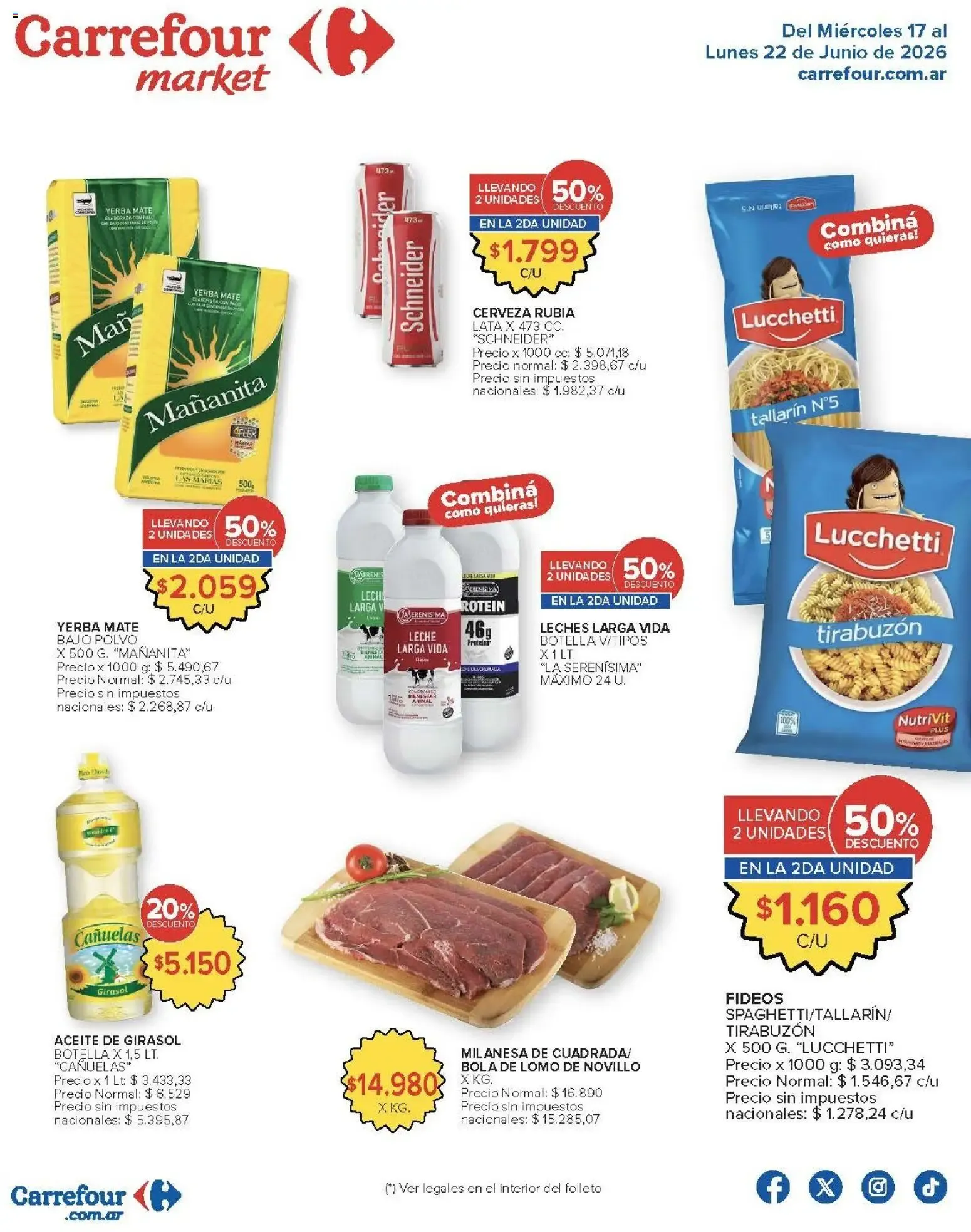 Ofertas de Carrefour Market catálogo del 17/06/2026 - 22/06/2026 17 de junio al 22 de junio 2026 - Página 1 del catálogo