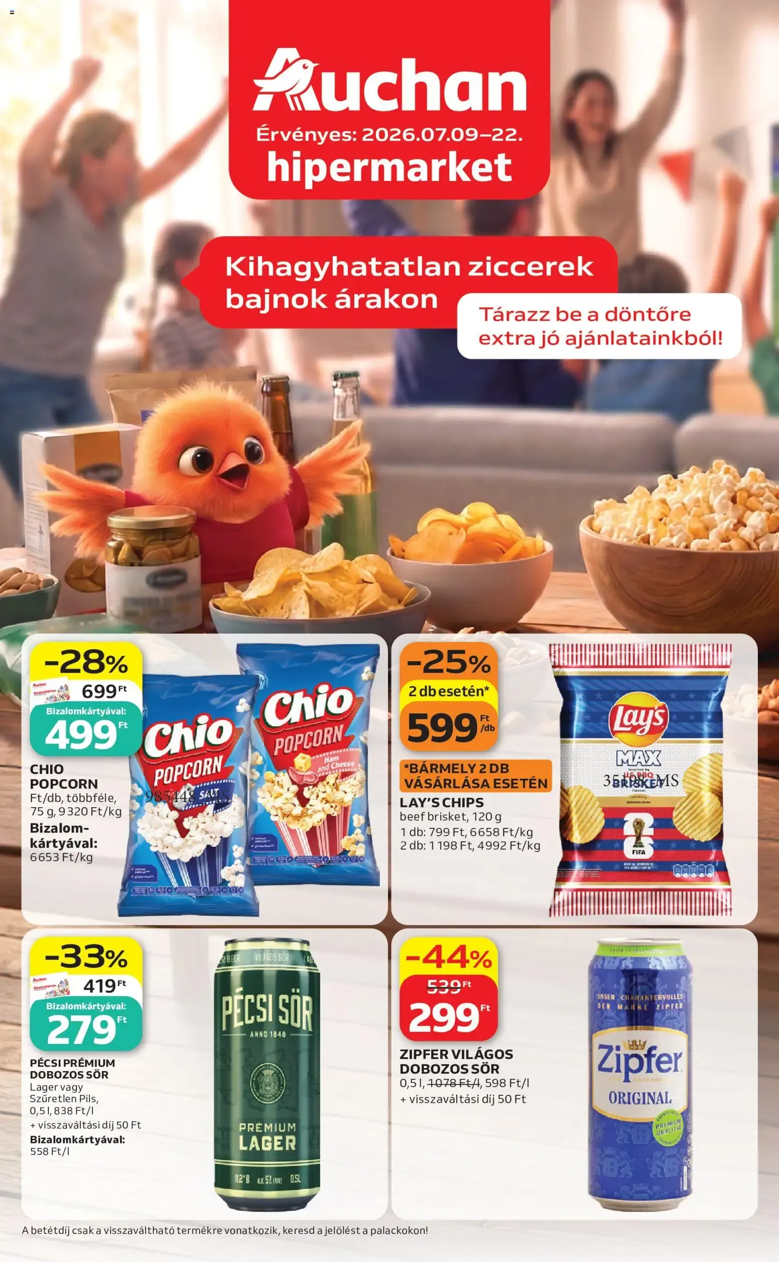 Katalógus Auchan Kihagyhatatlan ziccerek bajnok árakon - 2026.07.09. -tól/töl > akció, lapozható szórólap 🛍️ július 9.-tól július 22.-ig 2026. - Oldal 1