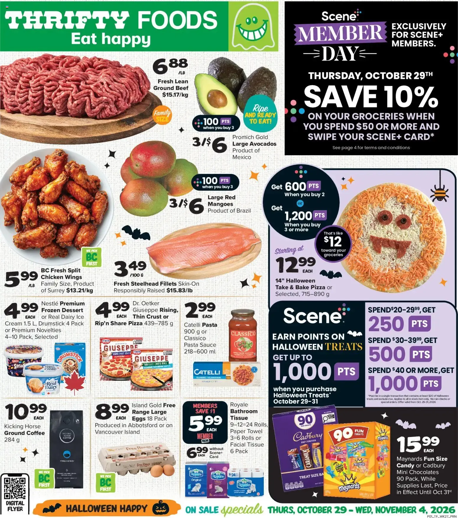 Thrifty Foods 🖤 Halloween flyer from Oct 29, 2026 🧡 from October 29 to November 4 2026 - flyer page 1