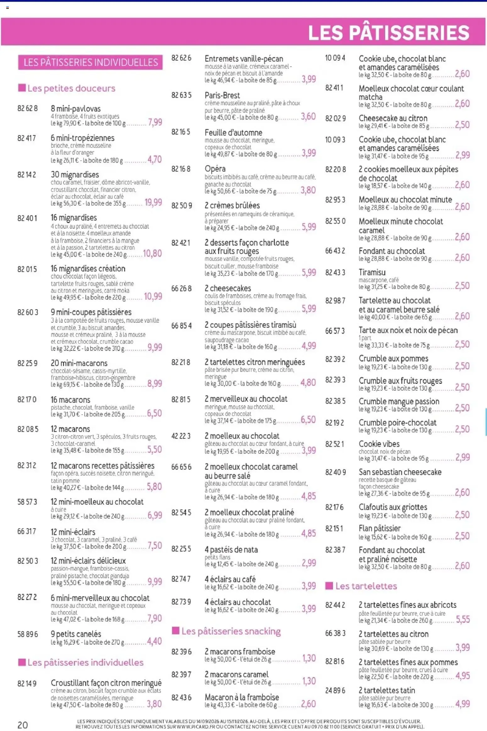 Picard - Catalogue Trimestriel à partir du 14/09/2026 - promo en ligne du 14 septembre au 15 novembre 2026 - Catalogue page 20