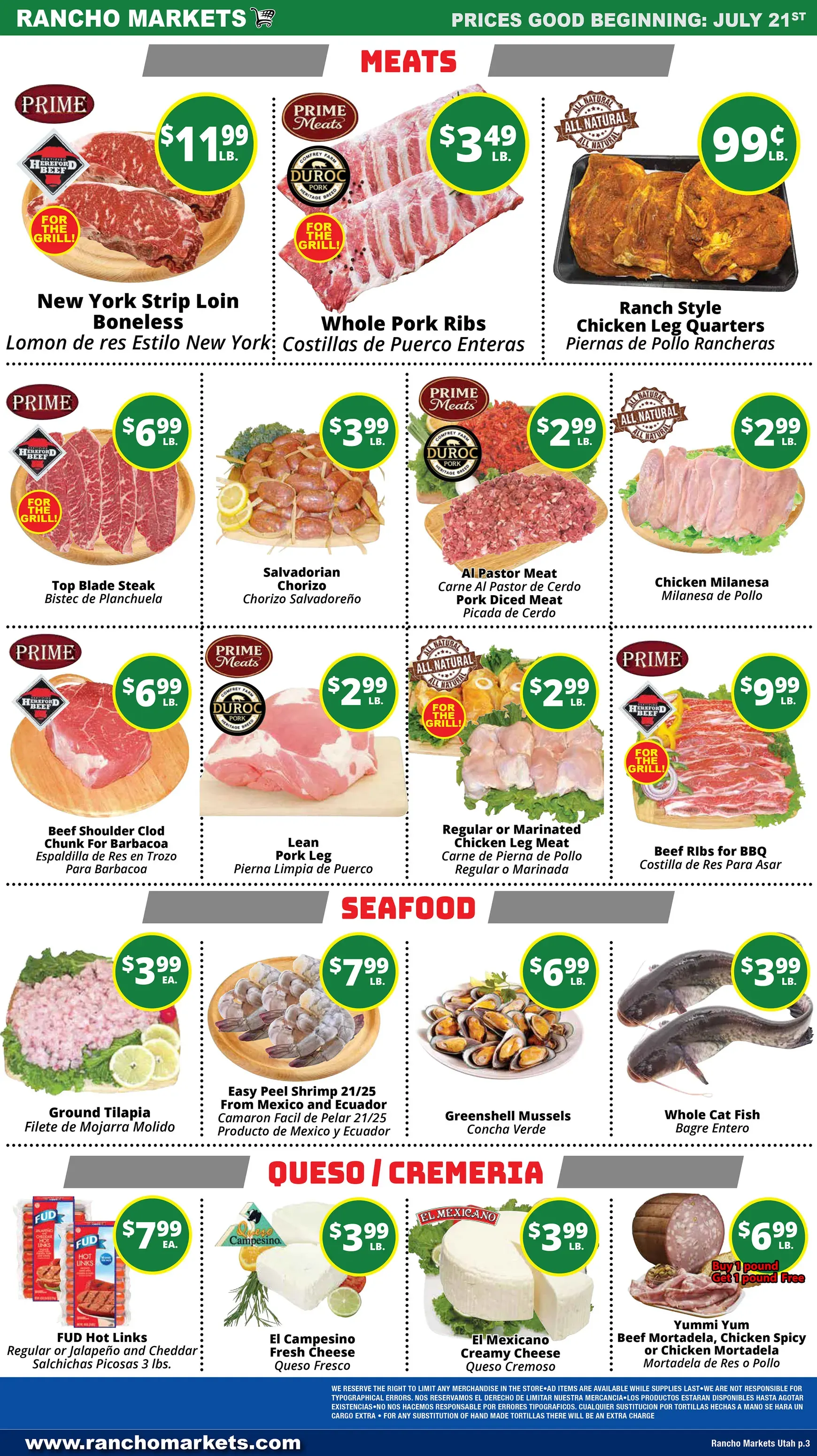Weekly ad Current Rancho Markets leaflet valid from Tuesday 07/21/2026 to Monday 07/27/2026 from July 21 to July 27 2026 - Page 4