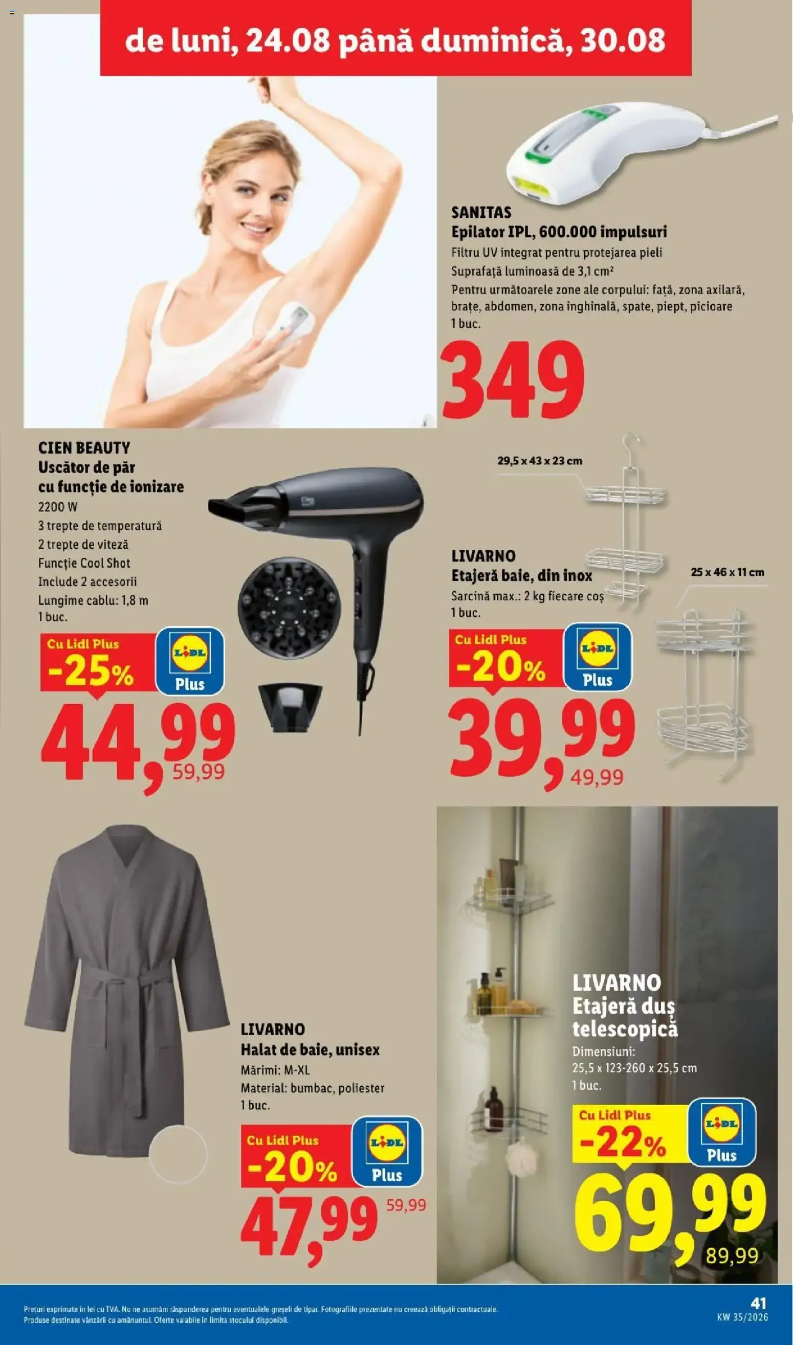 Catalog LIDL: Ieftin și înainte, și după ziua de salariu (Ofertas del 24 al 30 de agosto de 2026) de la 24 august până la 30 august 2026 - Revista Pagina 41