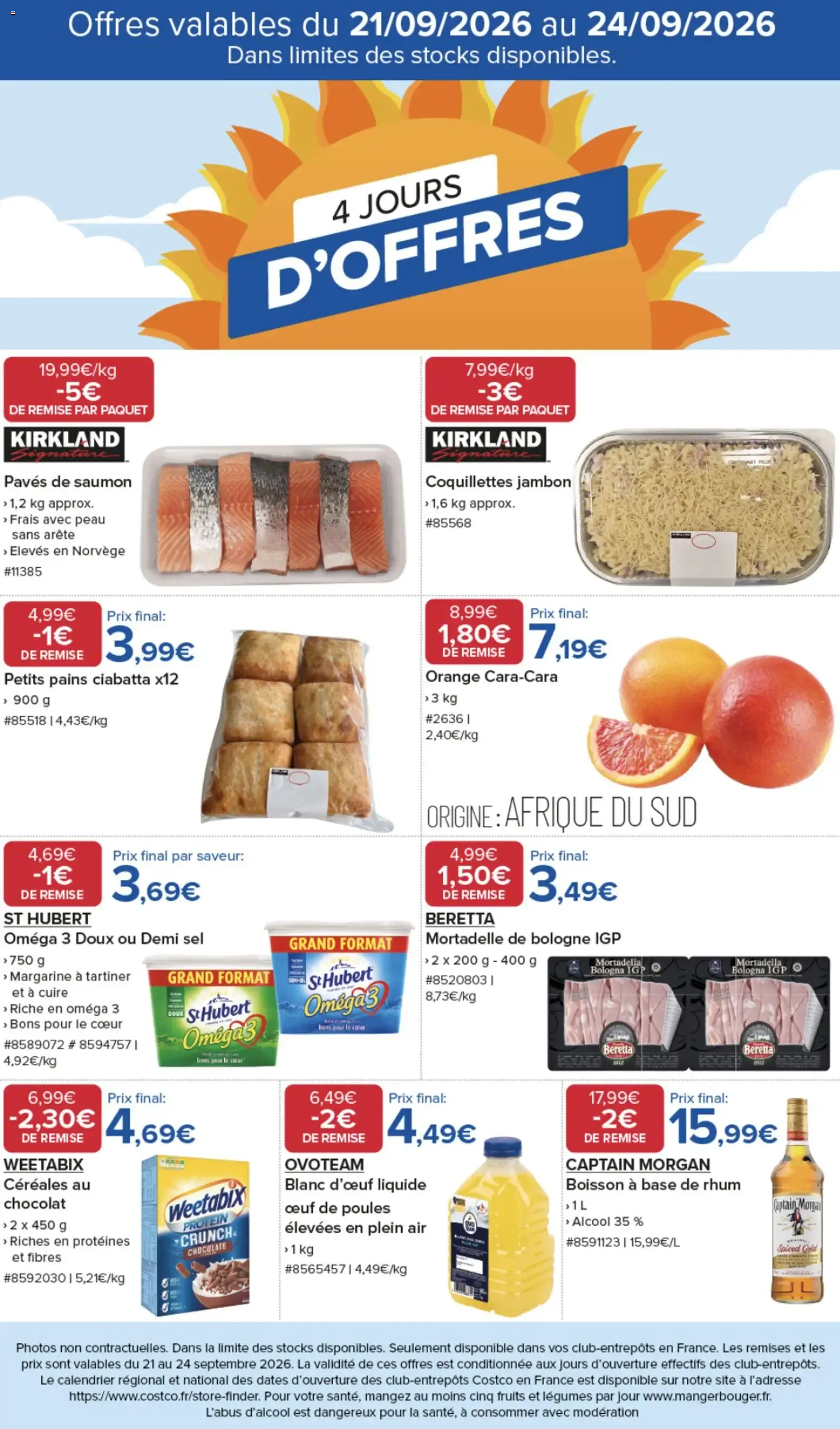 Costco 4 jours d'offres à partir du 21/09/2026 - promo en ligne du 21 septembre au 24 septembre 2026 - Catalogue page 1