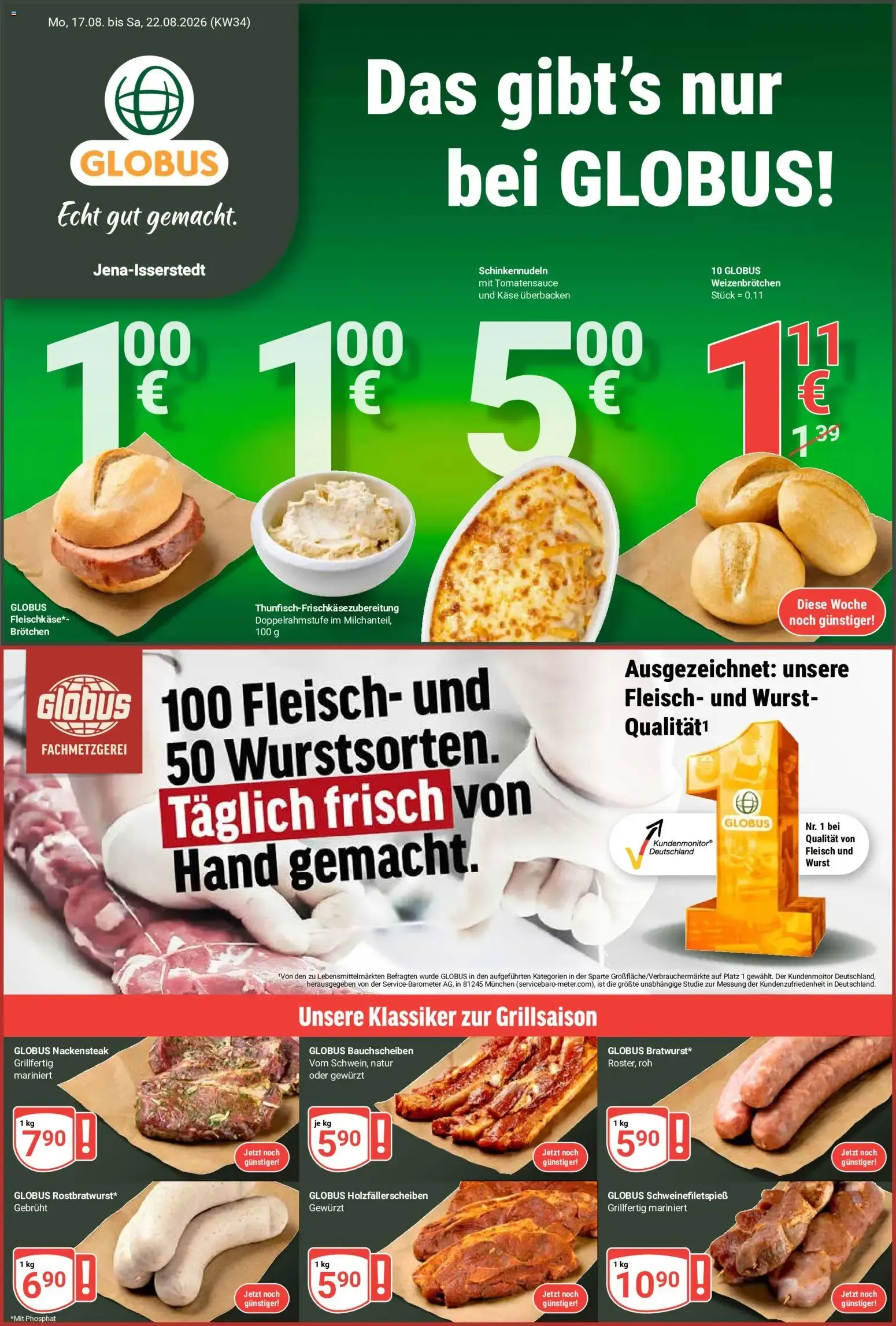 Globus Prospekt (ab 17.08.2026) » Angebote online von 17. August bis 22. August 2026 - Prospekt seite 1