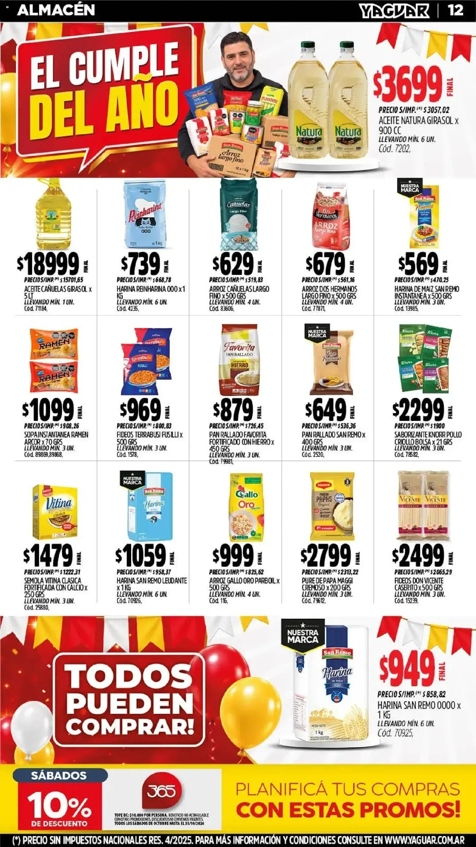 Ofertas de MAYORISTA YAGUAR EL CUMPLE DEL AÑO 38 19 de octubre al 25 de octubre 2026 - Página 13 del catálogo