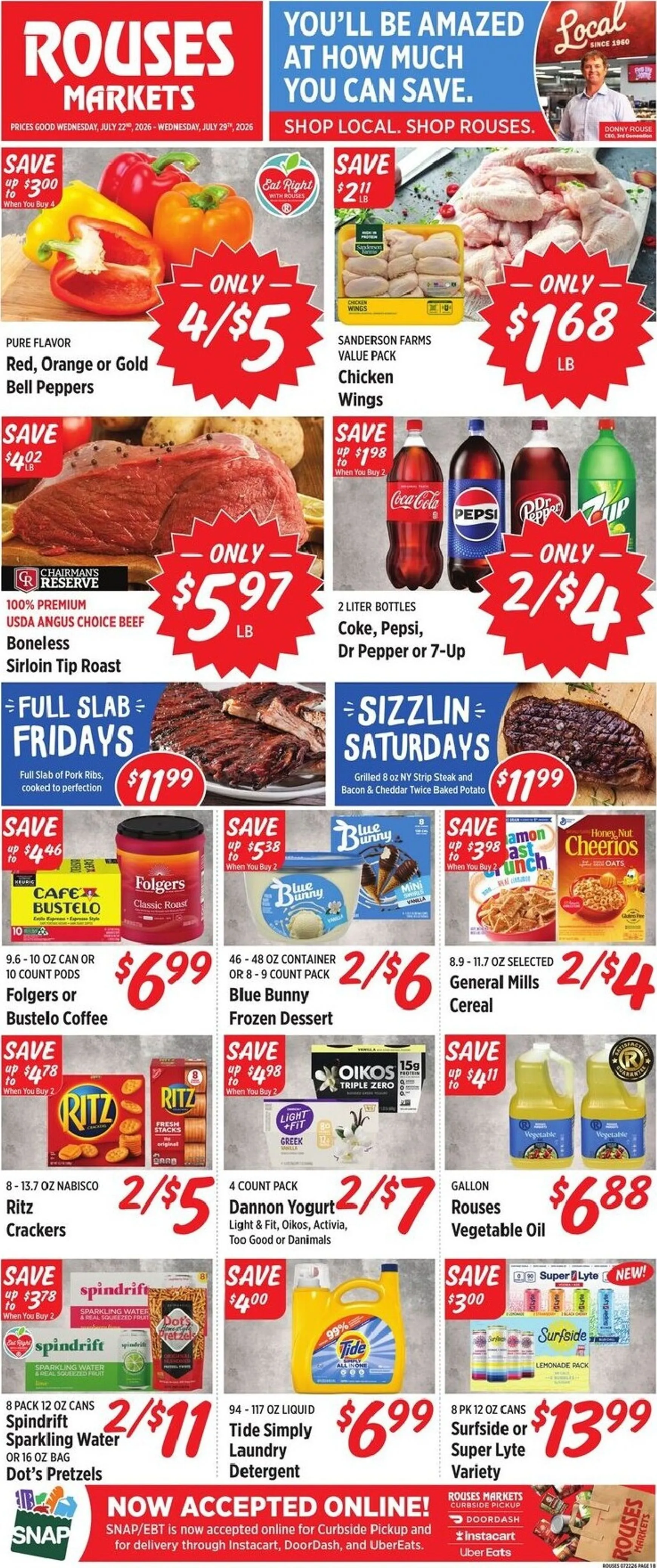 Current Rouses Markets leaflet valid from Wednesday 07/22/2026 to Wednesday 07/29/2026