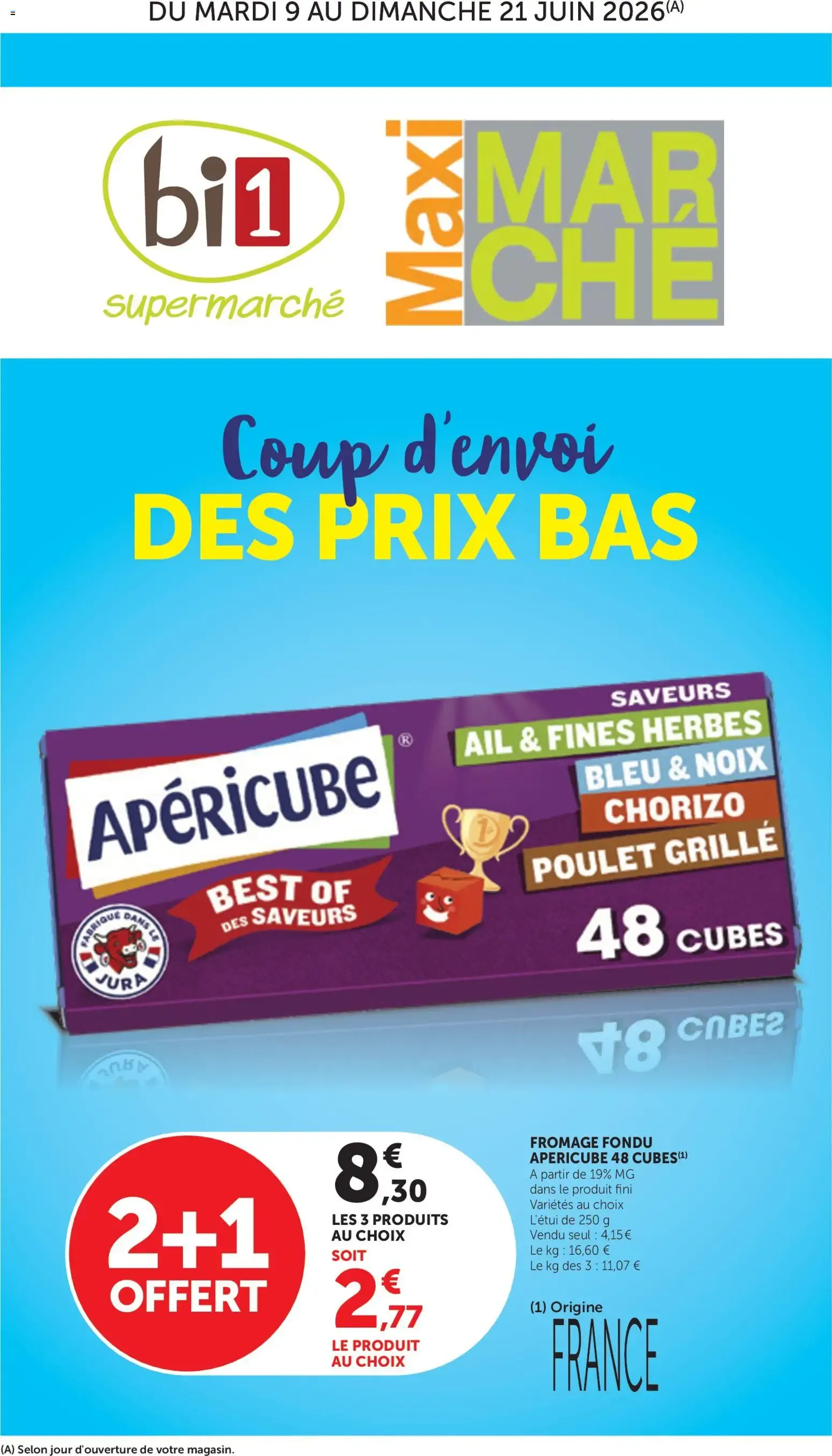 bi1 MaxiMarché à partir du 09/06/2026 - promo en ligne du 9 juin au 21 juin 2026 - Catalogue page 1