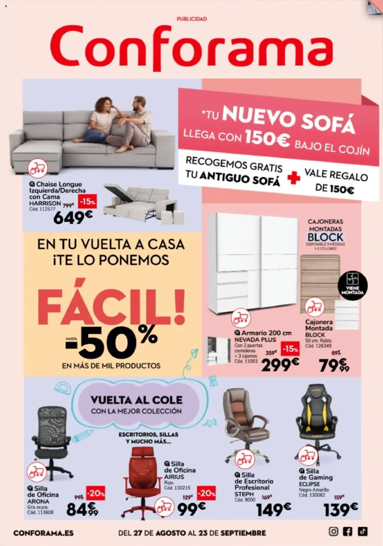 Catálogo de Conforama folleto 27/08/2026 - 23/09/2026 27 de agosto al 23 de septiembre 2026 - Página 1