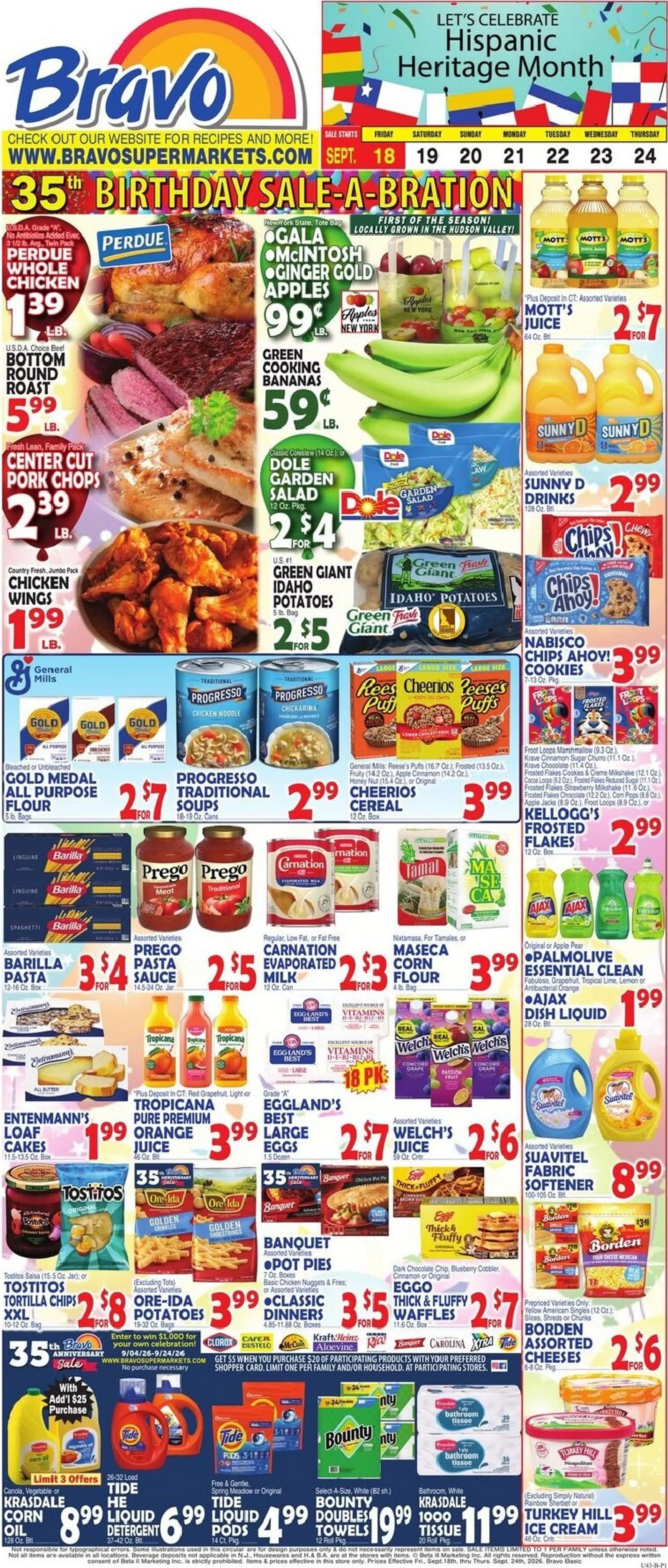 Weekly ad Bravo Supermarkets: 35th Birthday Sale-A-Bration from September 18 to September 24 2026 - Page 1