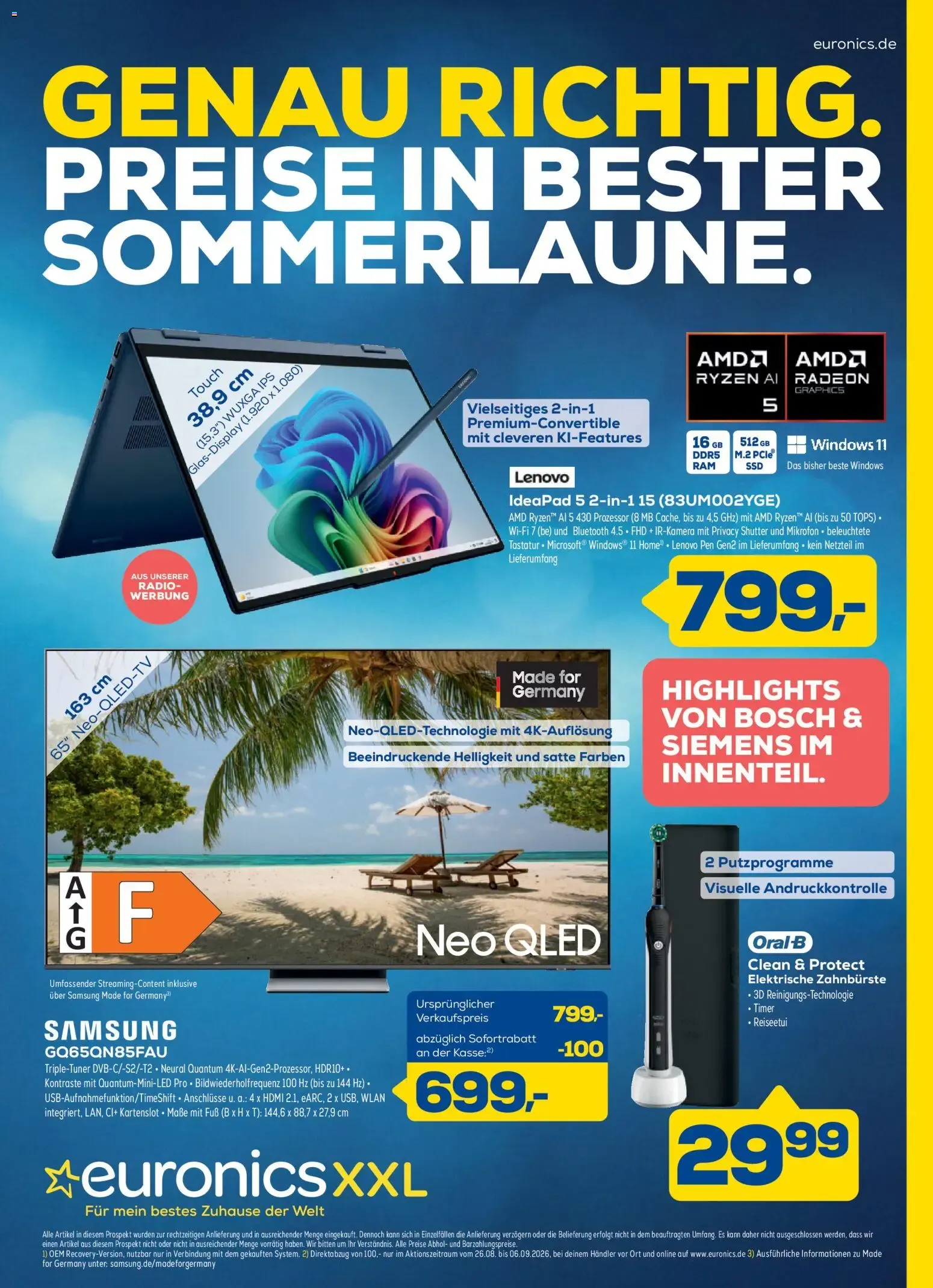 Genau richtig. Preise in bester Sommerlaune. von 26. August bis 6. September 2026 - Prospekt seite 1