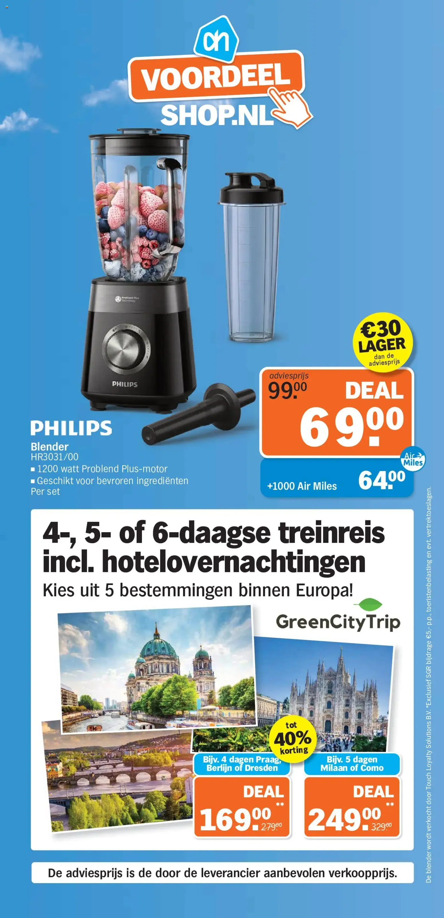 Philips Blender y Viajes GreenCityTrip van 7 september tot 13 september 2026 - Folder pagina 1
