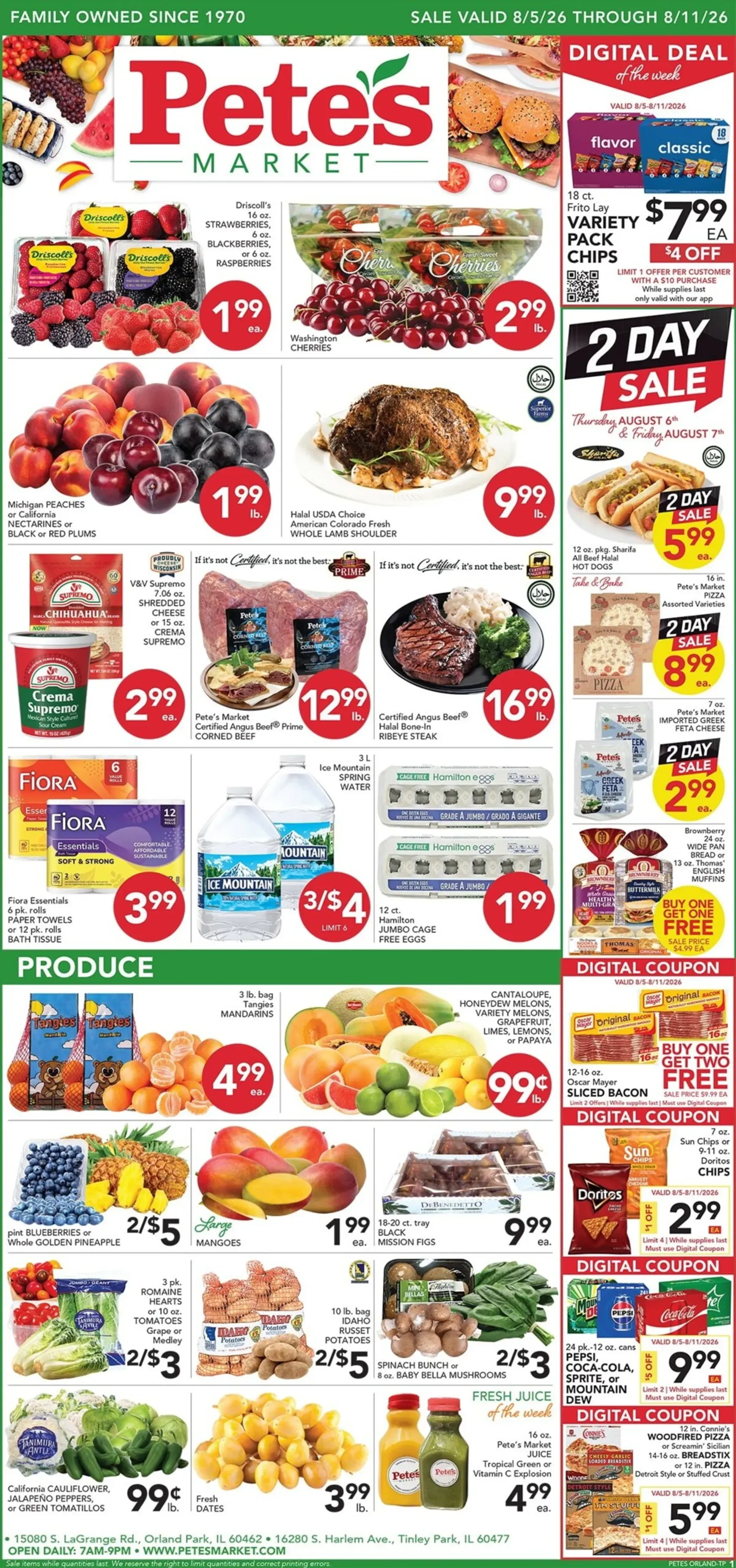 Current Pete's Fresh Market - Orland Park leaflet valid from Wednesday 08/05/2026 to Tuesday 08/11/2026