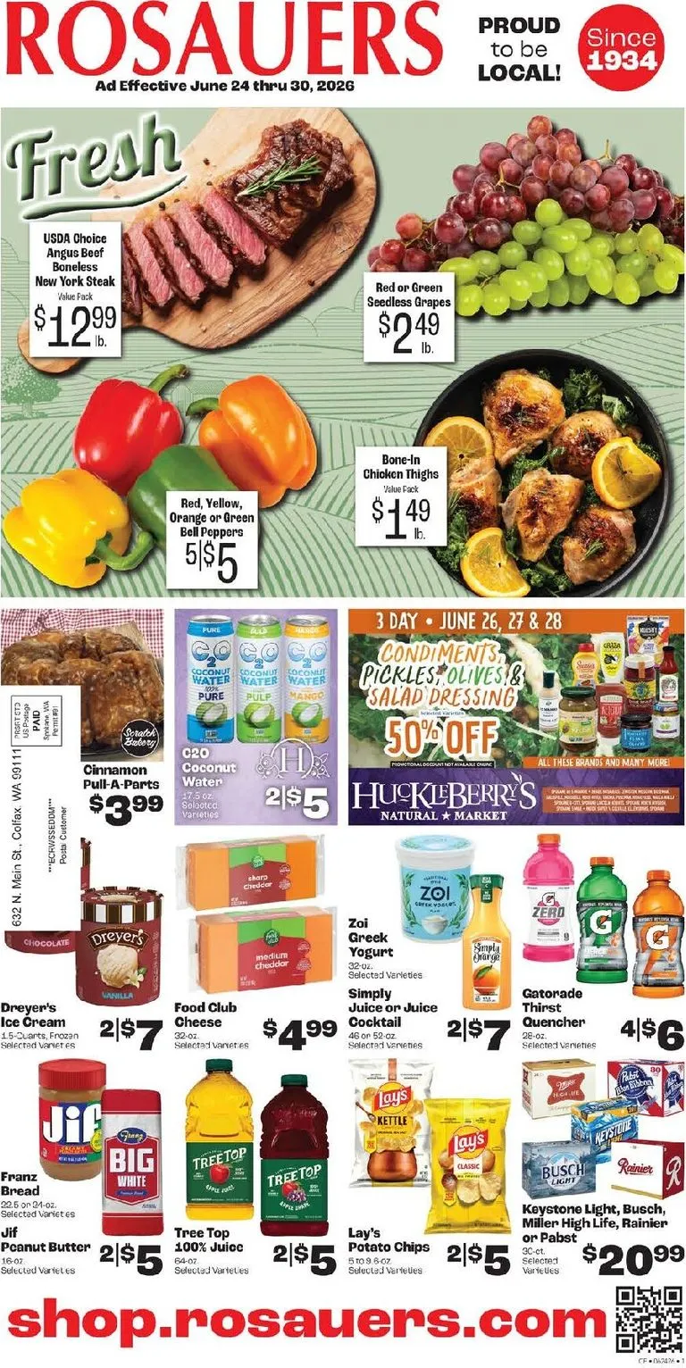 Weekly ad Current Rosauers leaflet valid from Wednesday 06/24/2026 to Tuesday 06/30/2026 from June 24 to June 30 2026 - Page 1