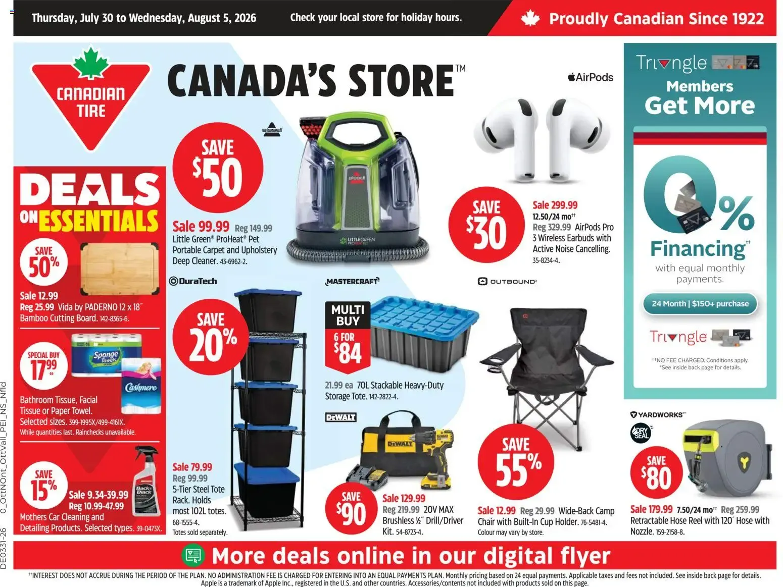 Canadian Tire weekly flyer from Jul 30, 2026 > weekly specials & deals