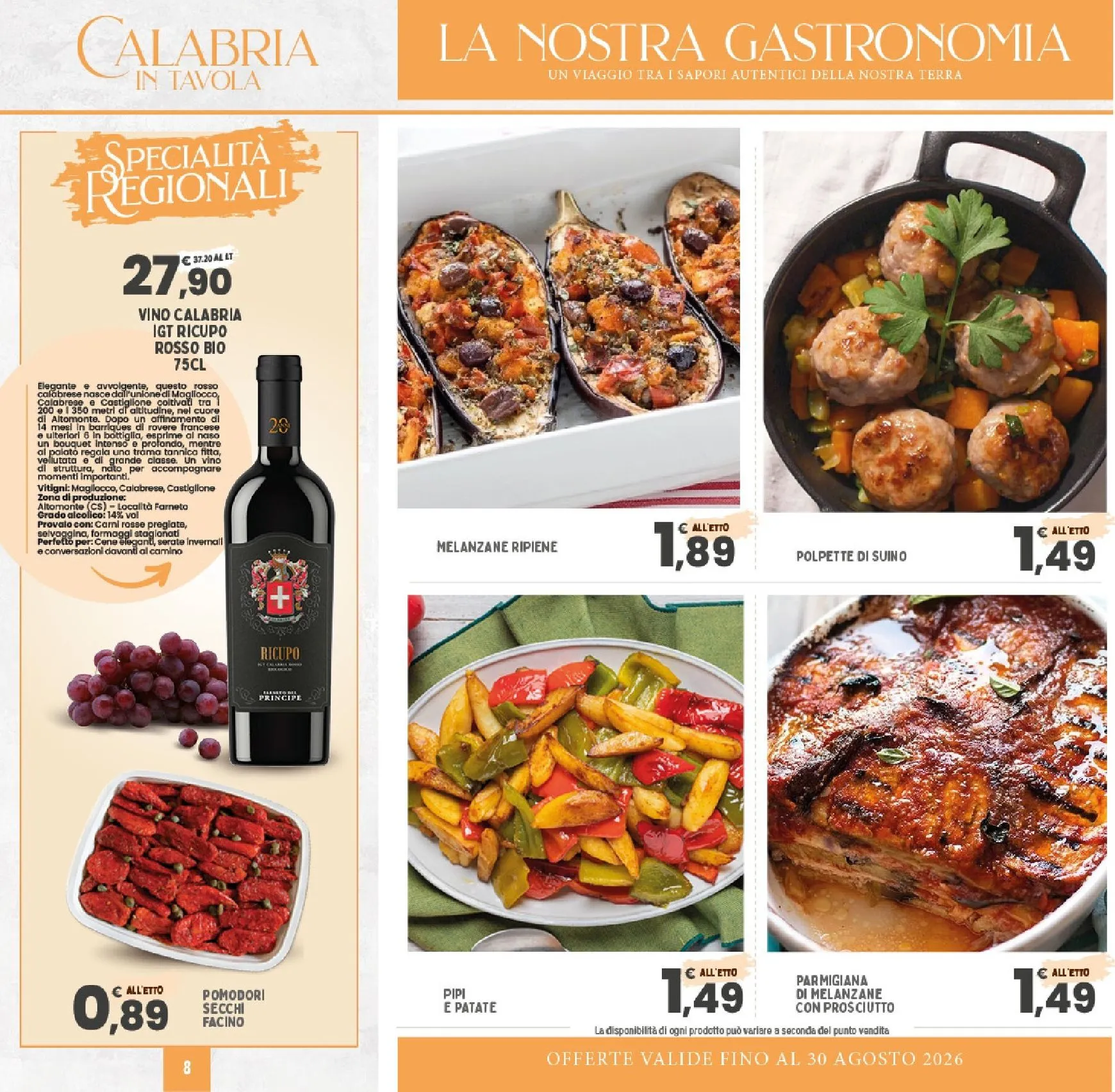 Specialità Regionali Calabria in Tavola da 20 luglio a 30 agosto di 2026 - Pagina del volantino 8