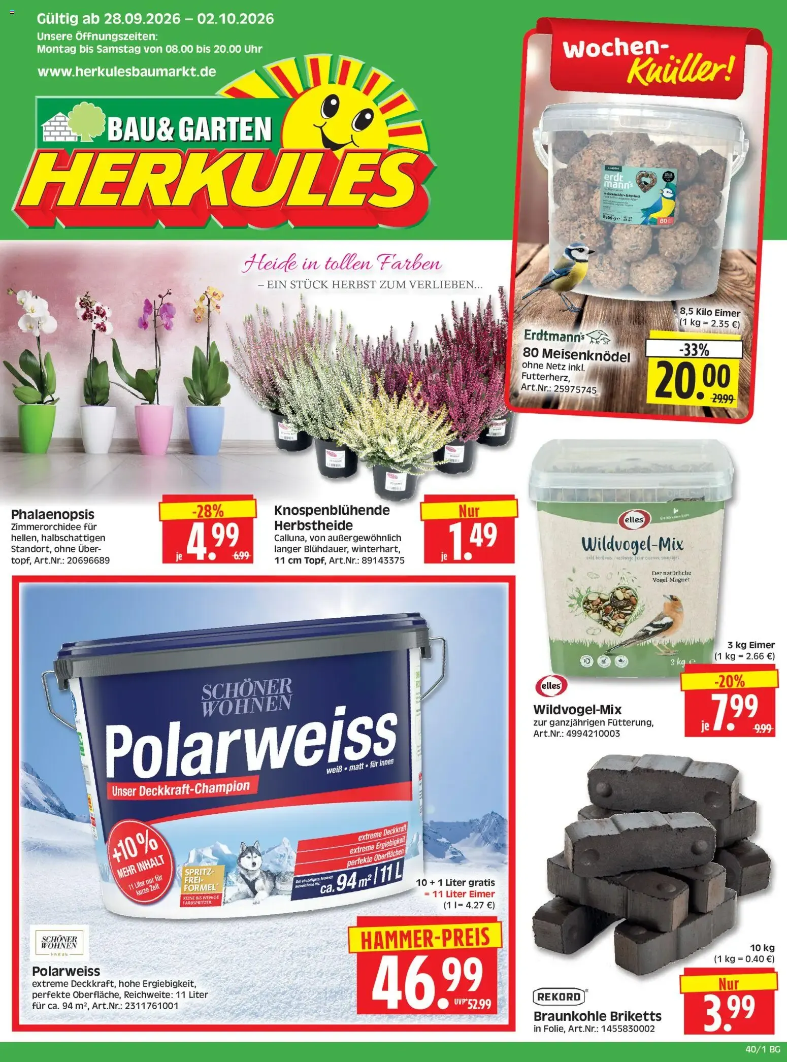 HERKULES Bau & Garten (ab 28.09.2026) zum Blättern von 28. September bis 2. Oktober 2026 - Prospekt seite 1
