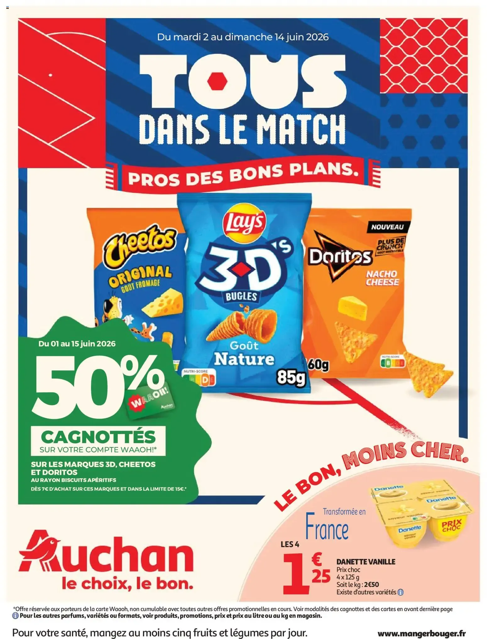 Auchan - Tous dans le match, pros des bons plans du 2 juin au 14 juin 2026 - Catalogue page 1