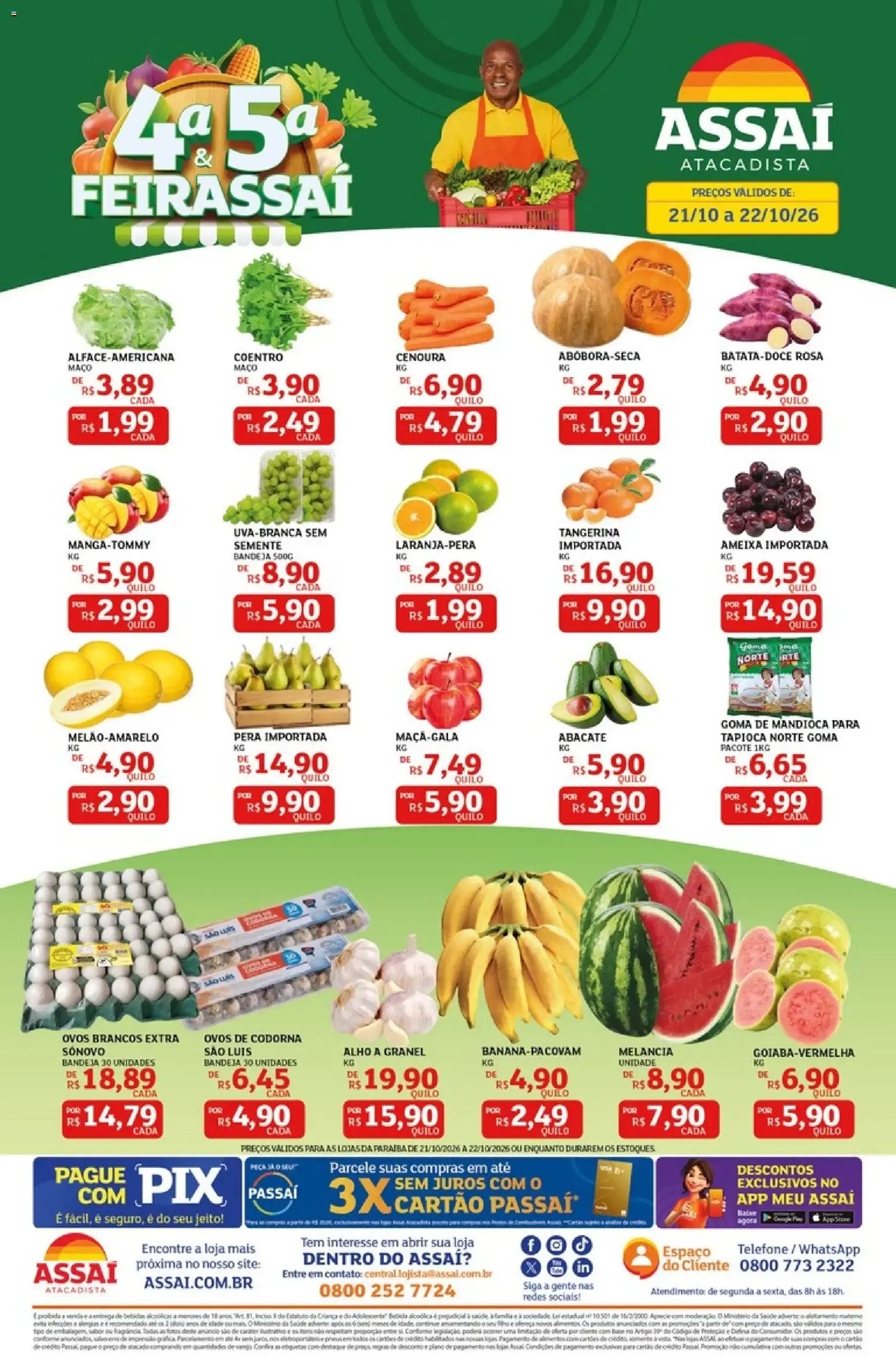Encarte de Assaí Atacadista 4ª e 5ª Feirassaí 21 de outubro até 22 de outubro 2026 - Pagina 1