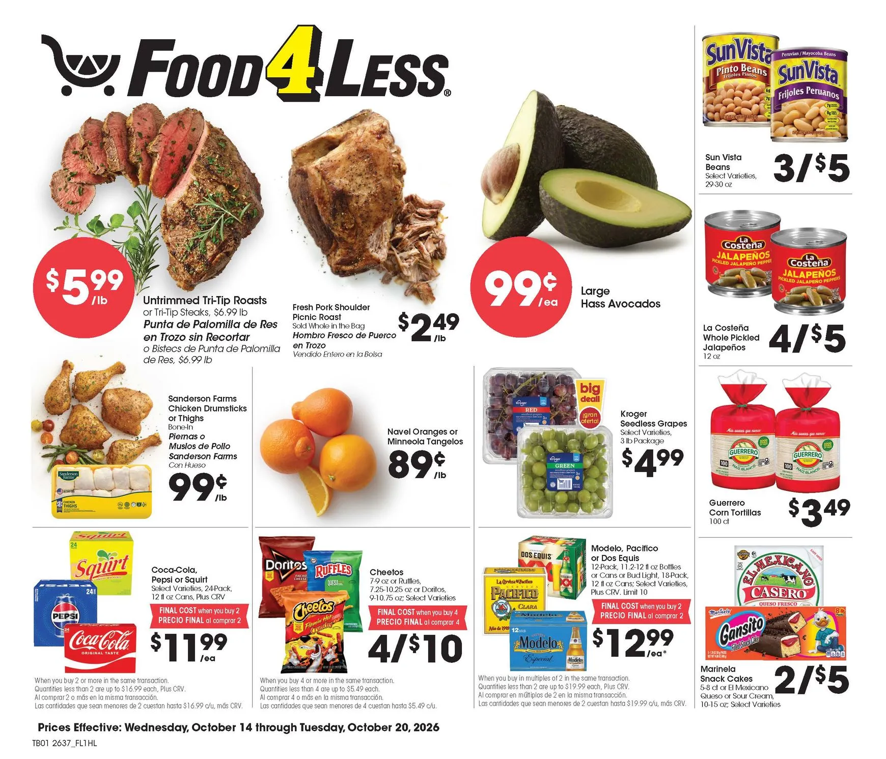 Weekly ad Future Food 4 Less flyer valid from Wednesday 10/14/2026 to Tuesday 10/20/2026 from October 14 to October 20 2026 - Page 1