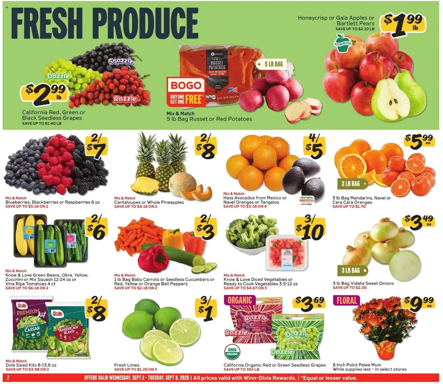 Weekly promotion Winn Dixie Weekly Ad (09/02 - 09/08 2026) - Flyer spanning from September 2 to September 8 2026 - Page 2 for Catalogue 365