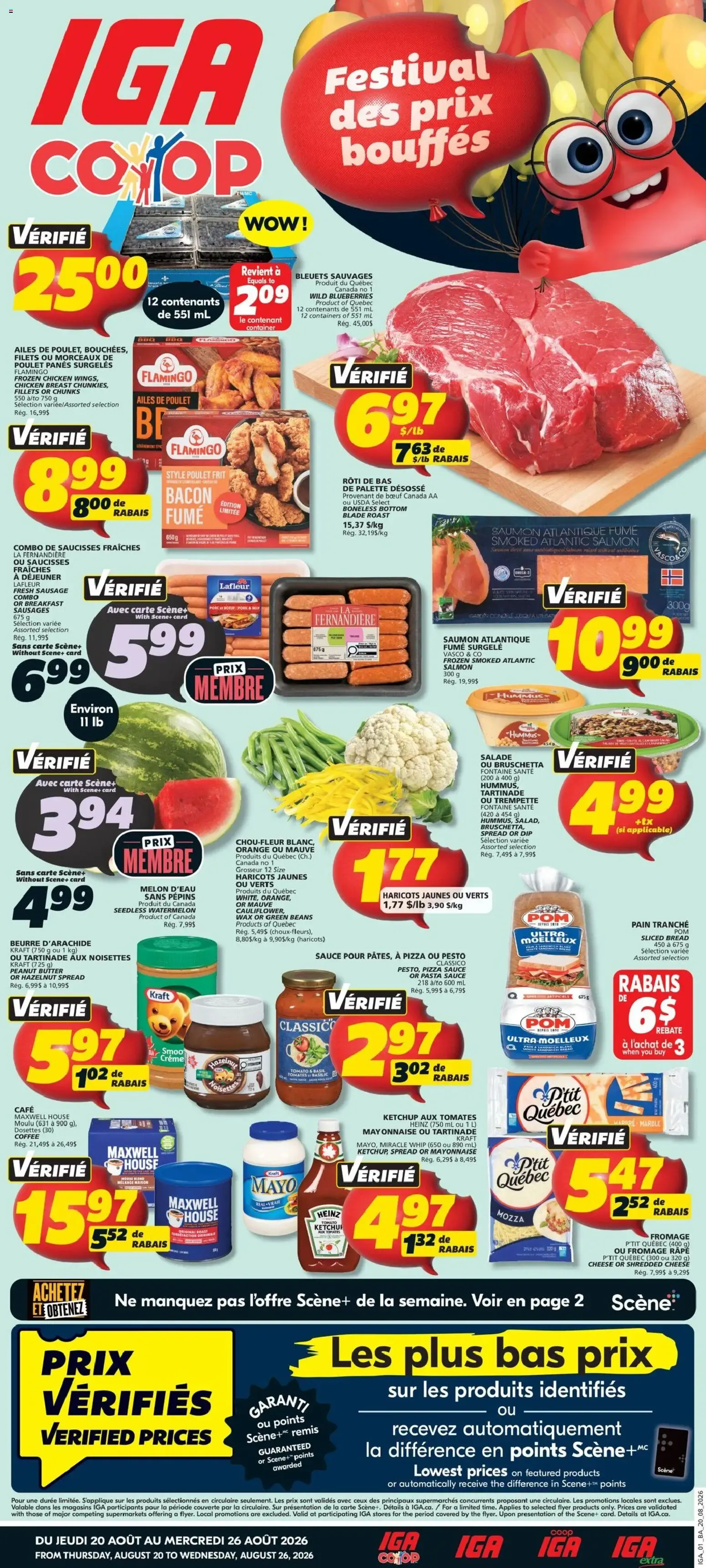 IGA COOP - Festival des prix bouffés from August 20 to August 26 2026 - flyer page 1