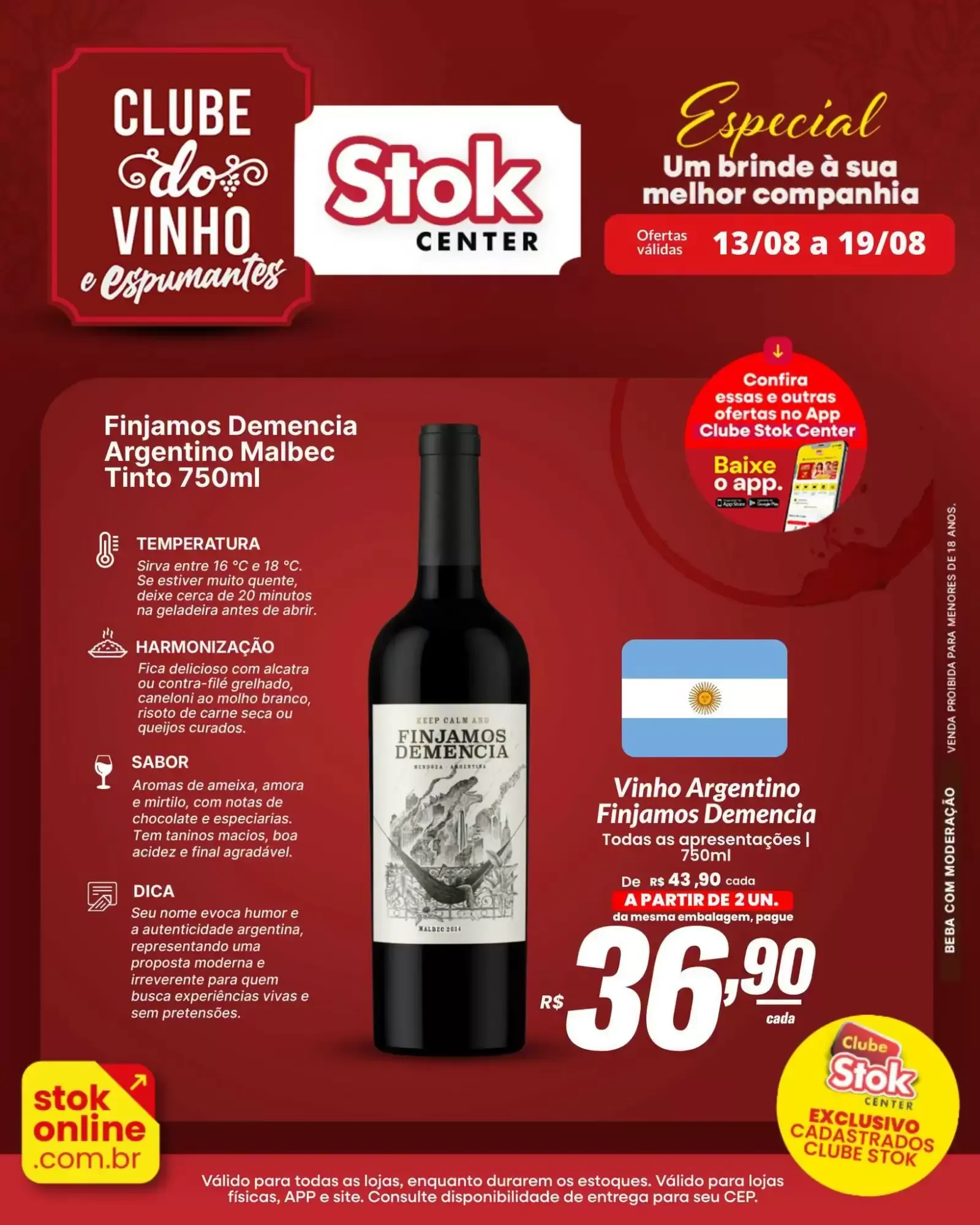Oferta de Vinho Finjamos Demencia Malbec - Stok Center
