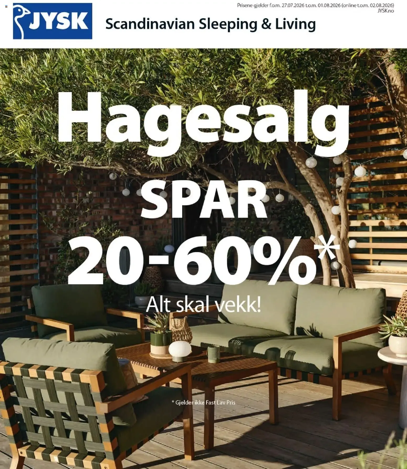 JYSK Hagesalg fra 27. juli til 1. august 2026 - kundeavisside 1
