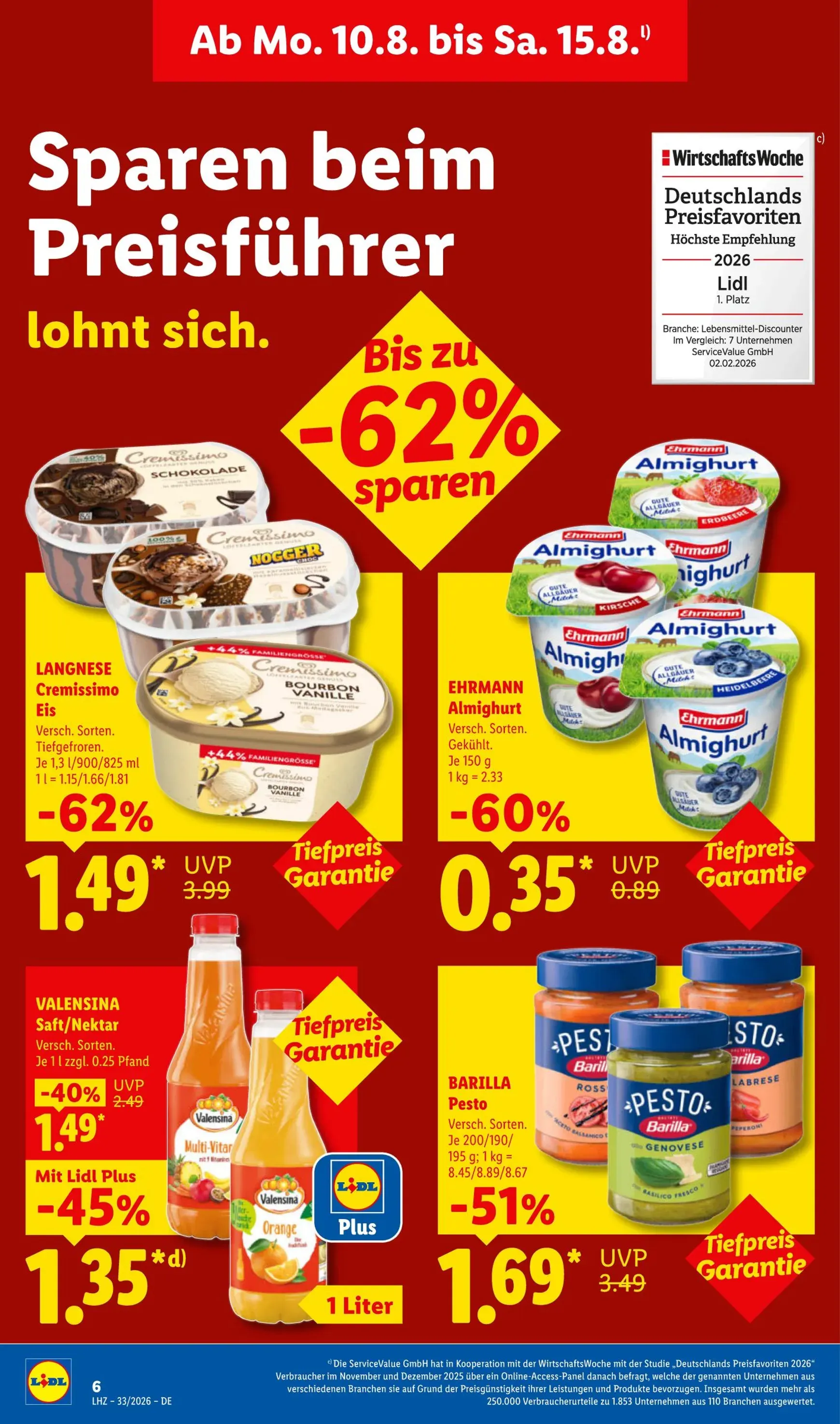 Lidl - Sparen beim Preisführer von 10. August bis 15. August 2026 - Prospekt seite 18
