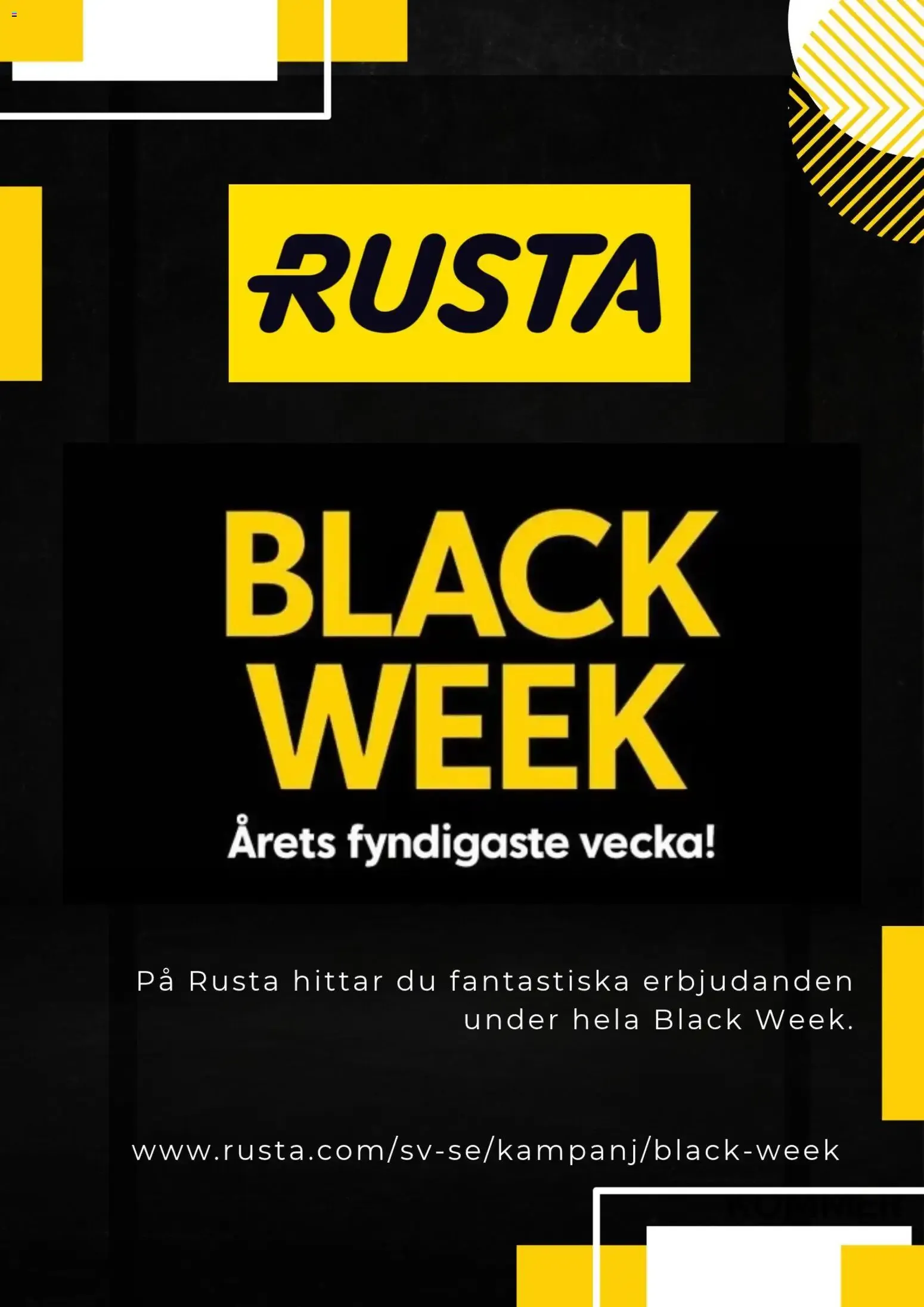 Rusta - Black Week från 19 oktober till 30 november 2026 - Reklamblad sidor 1