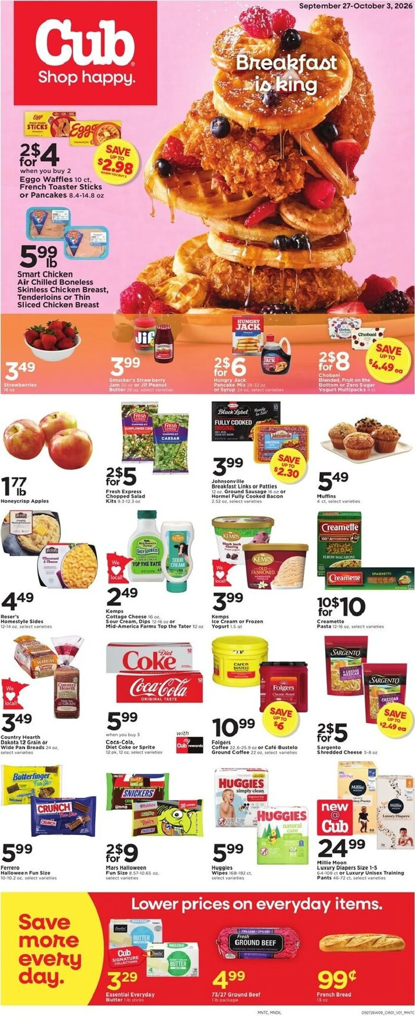 Current Cub leaflet valid from Sunday 09/27/2026 to Saturday 10/03/2026