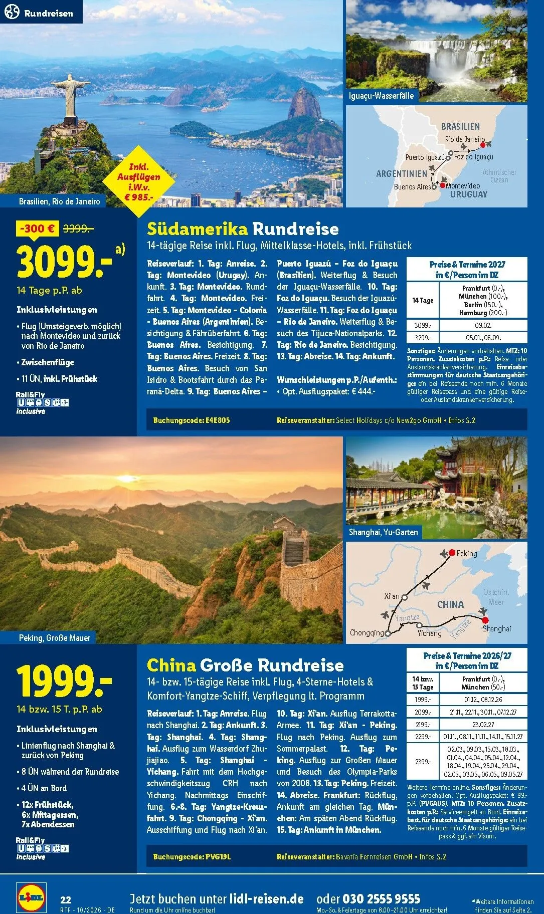Lidl - Reise-Highlights Prospekt – von Mittwoch 14.10.2026 bis Sonntag 15.11.2026 von 14. Oktober bis 15. November 2026 - Prospekt seite 22