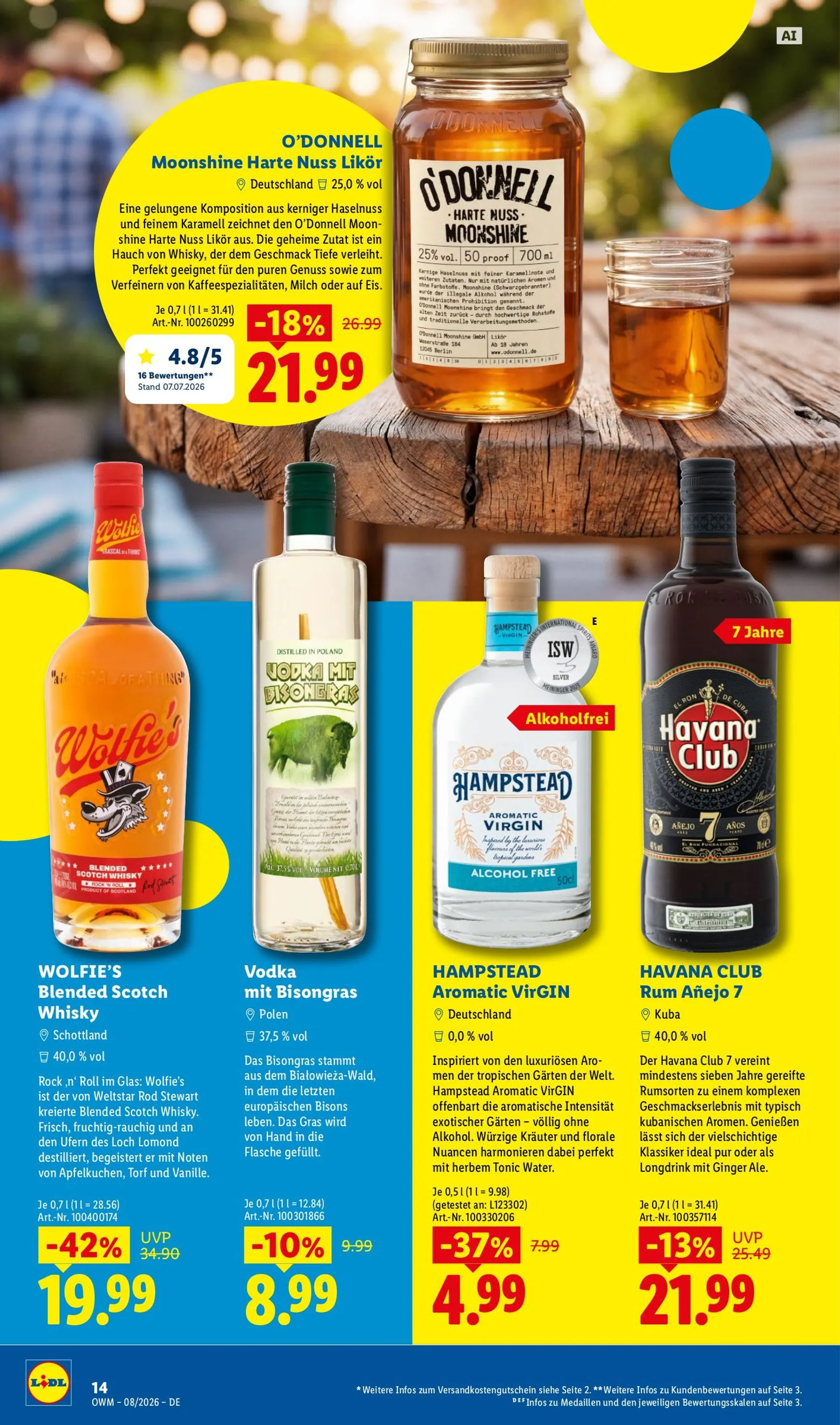 Lidl - Wein & Spirituosen Prospekt – von Samstag 01.08.2026 bis Montag 31.08.2026 von 1. August bis 31. August 2026 - Prospekt seite 14
