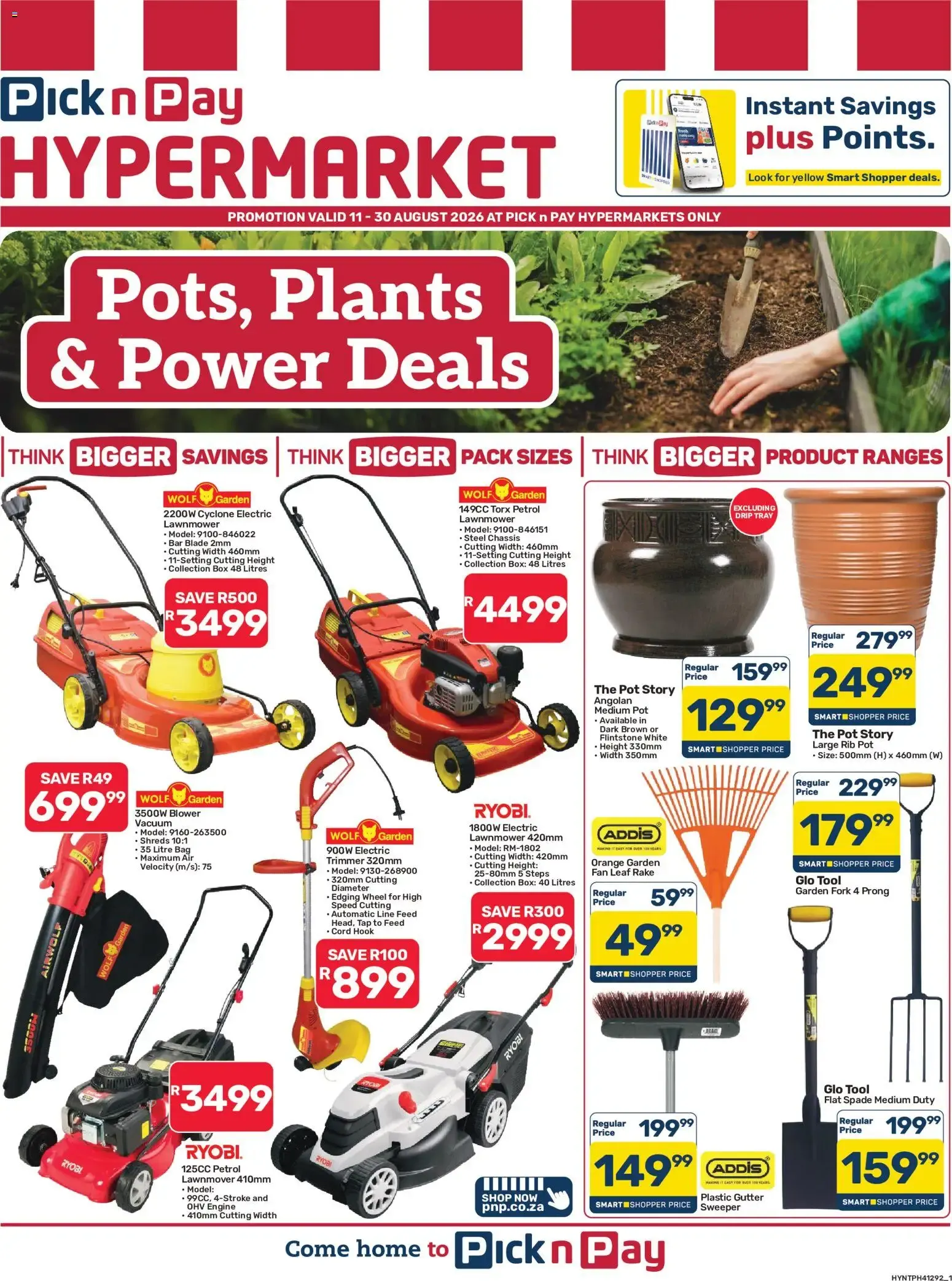 Pick n Pay - Hypermarket Garden Specials (11/08/2026 - 30/08/2026) Online from 11 August to 30 August 2026 - Catalogue Page 1