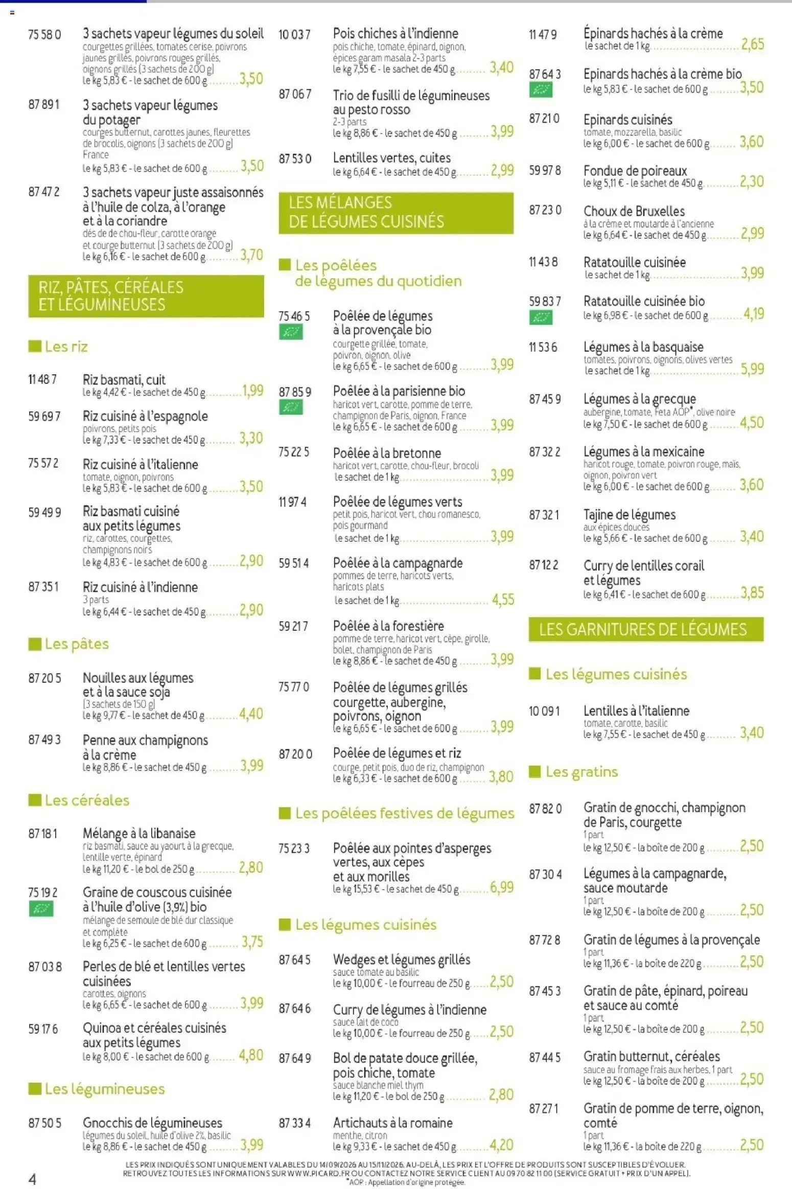 Picard - Catalogue Trimestriel à partir du 14/09/2026 - promo en ligne du 14 septembre au 15 novembre 2026 - Catalogue page 4