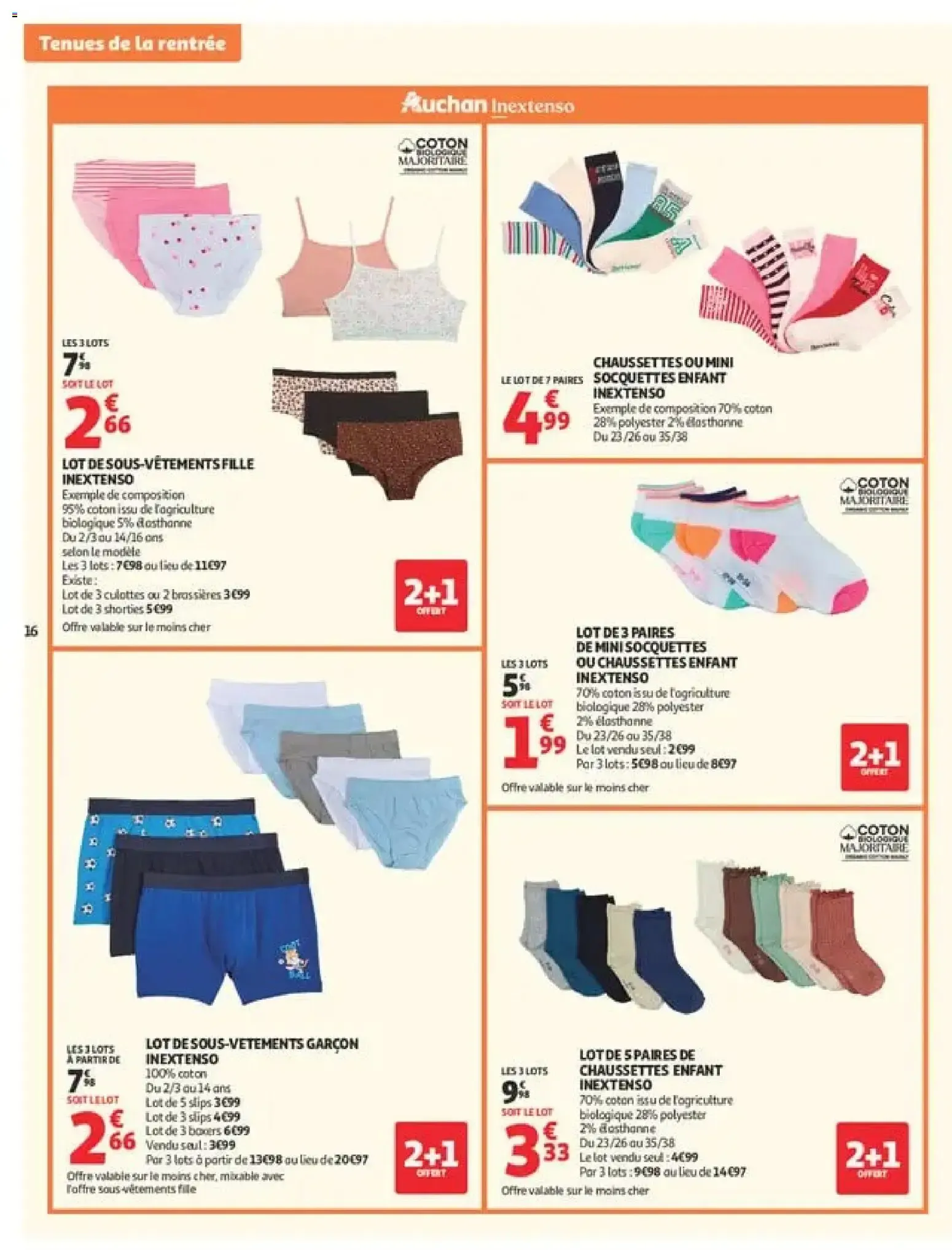 Auchan: Spécial Tenues de la Rentrée à Prix K.O. du 11 août au 6 septembre 2026 - Catalogue page 16
