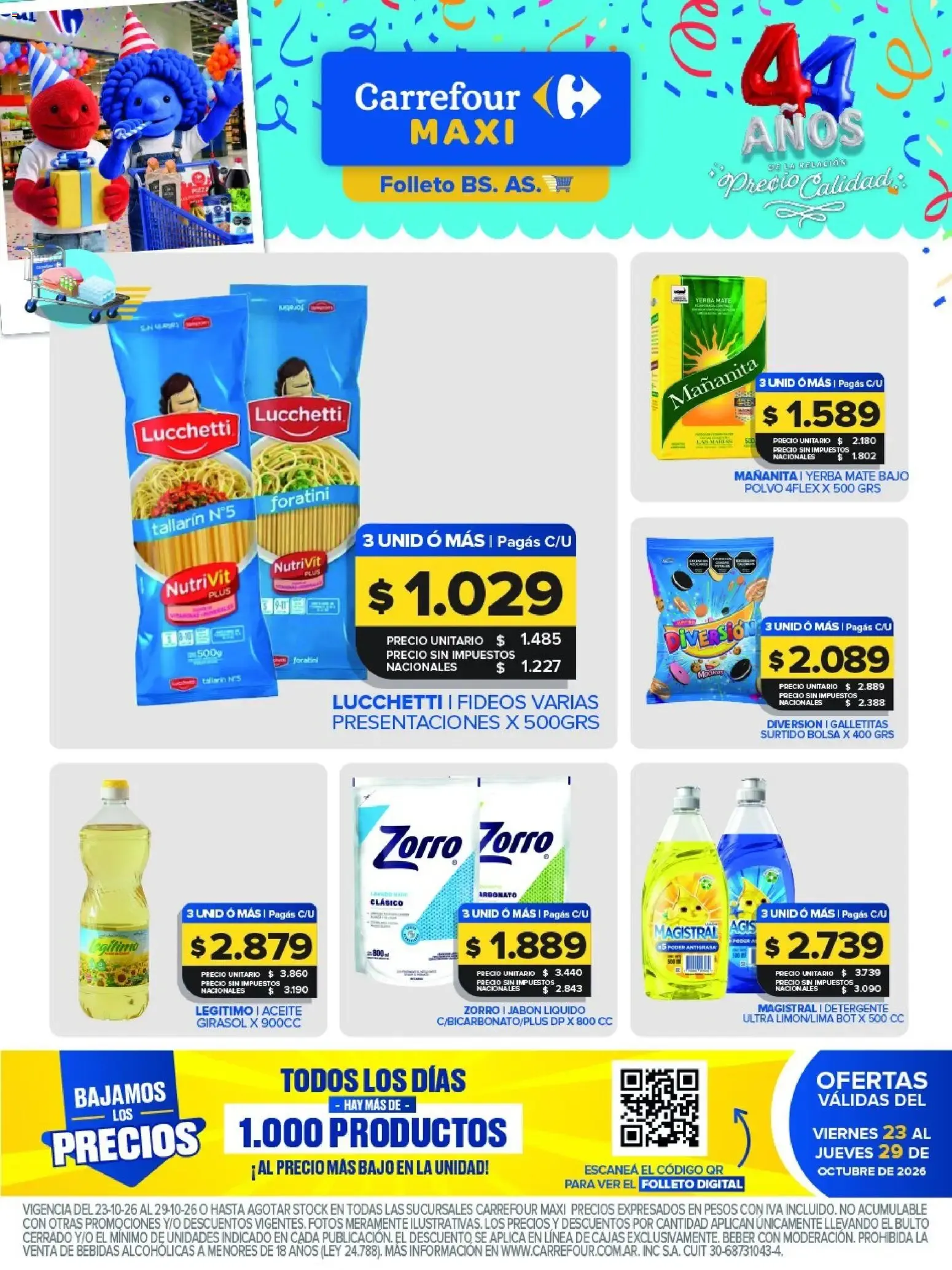 Ofertas de Carrefour Maxi catálogo del 23/10/2026 - 29/10/2026 23 de octubre al 29 de octubre 2026 - Página 1 del catálogo