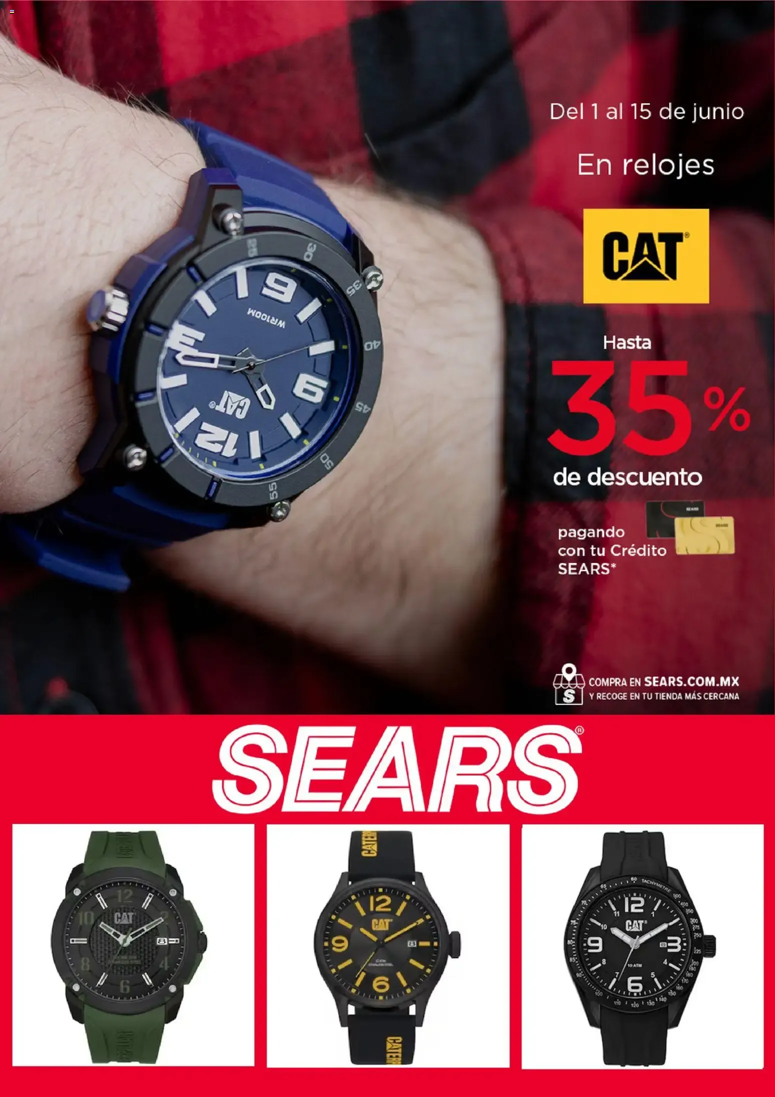 Sears: Oferta de hasta 35% en relojes CAT